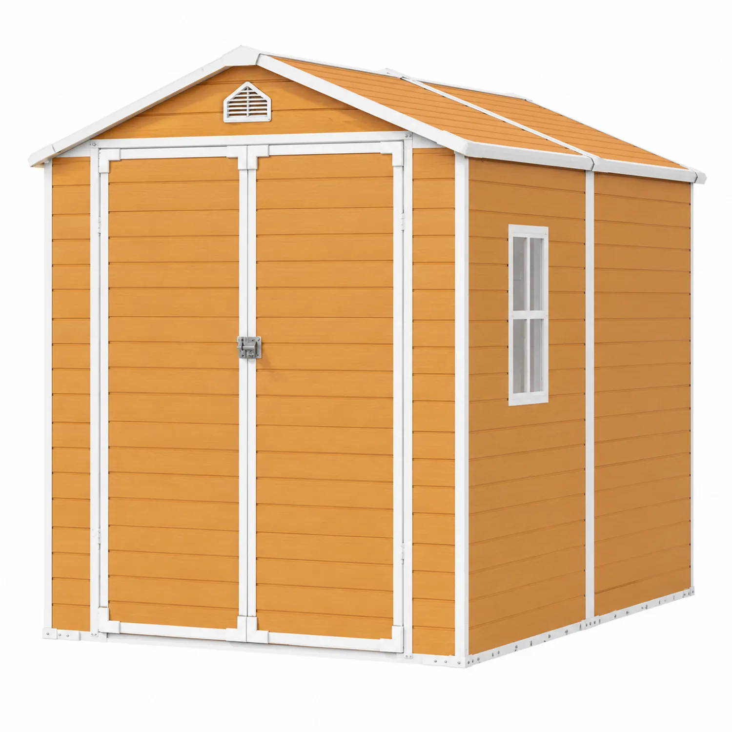 Domek Ogrodowy z Kompozytu PCV Pomarańczowy 240x180x190 cm