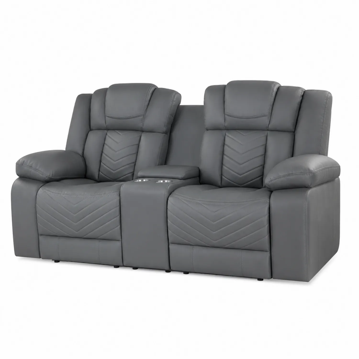 Dwuosobowa sofa z funkcją relaksu z ekoskóry