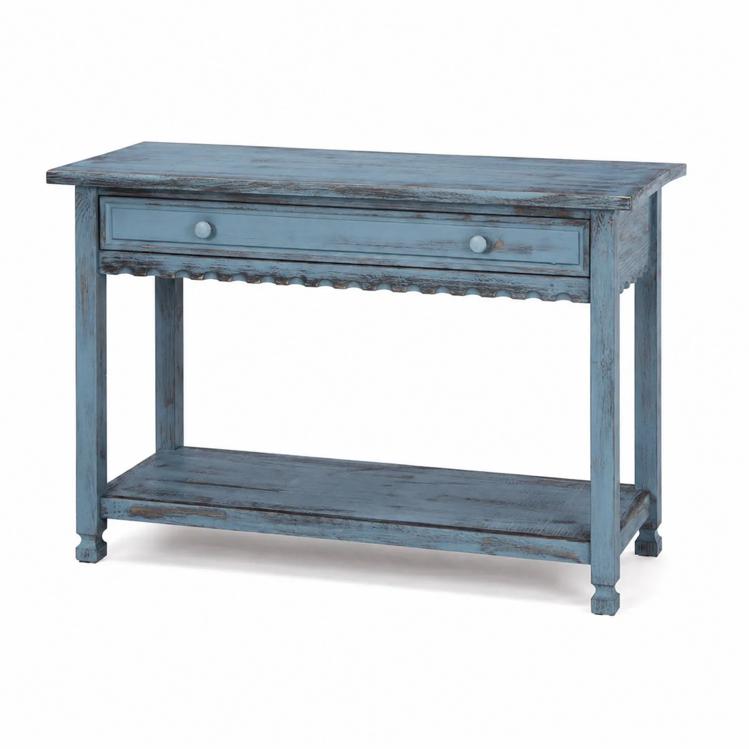 Stolik konsolowy z drewna Niebieski 110x40x80 cm