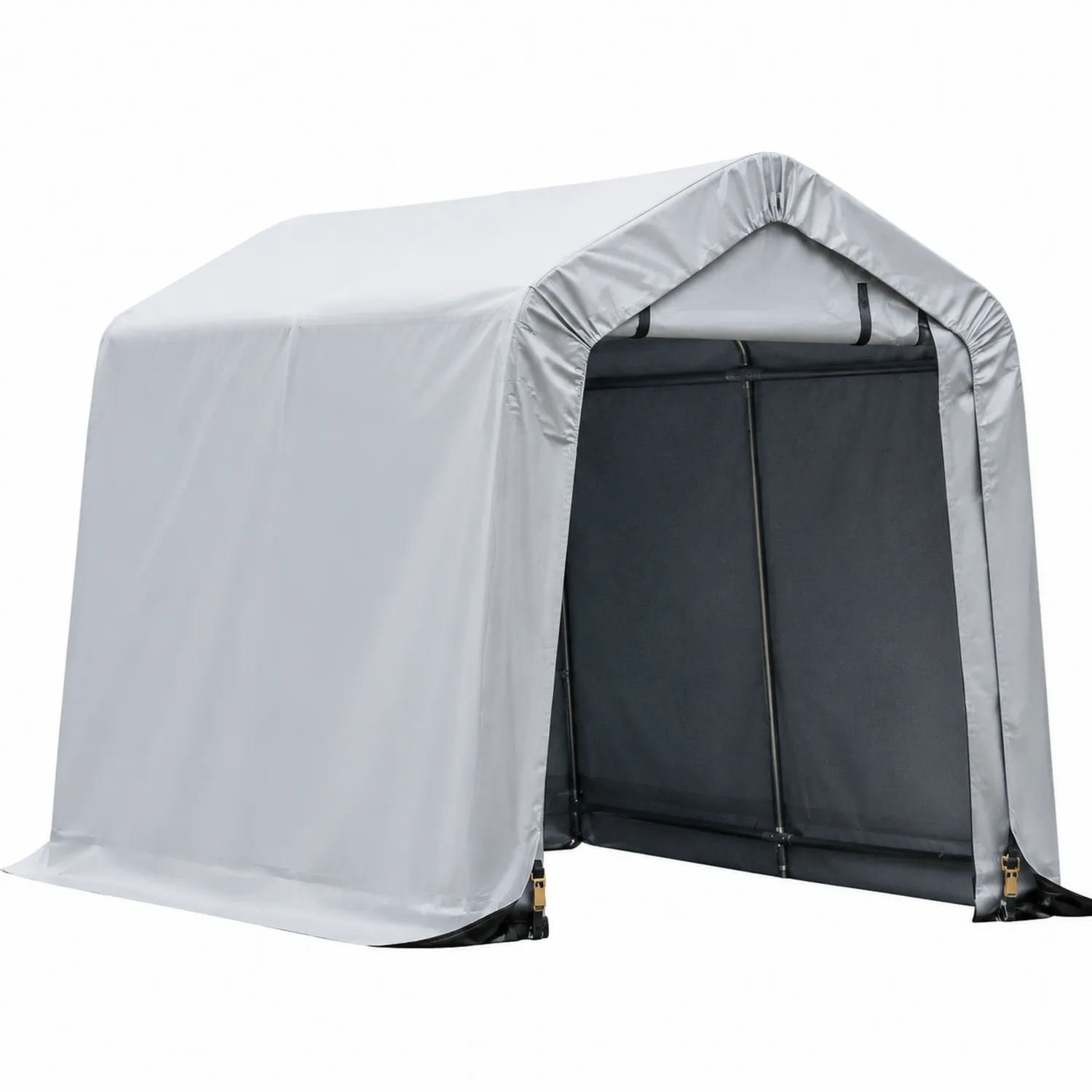 Wiata samochodowa Metalowa i PVC 240x120x150 cm Szara