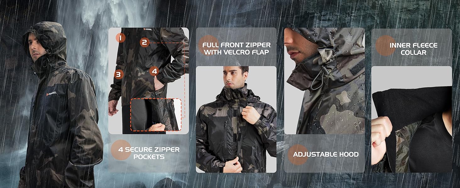 RODEEL WATERPROOF FISHING RAIN JACKET