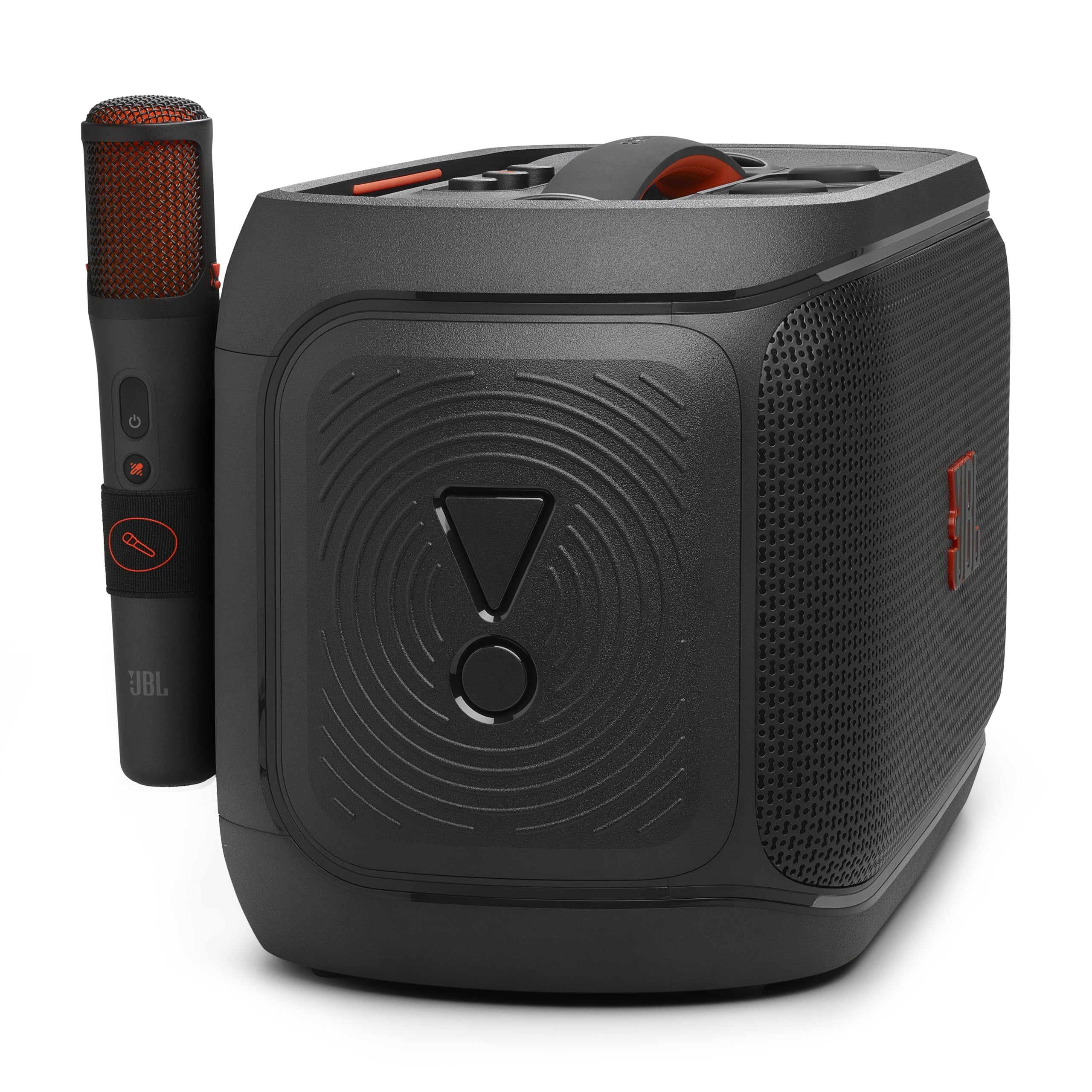 JBL PartyBox On-The-Go 2 - Altavoz portátil para fiestas con un micrófono digital inalámbrico, mango y correa para el hombro, espectáculo de luces dinámico, hasta 15 horas de reproducción, a prueba de salpicaduras y Auracast™ (negro)