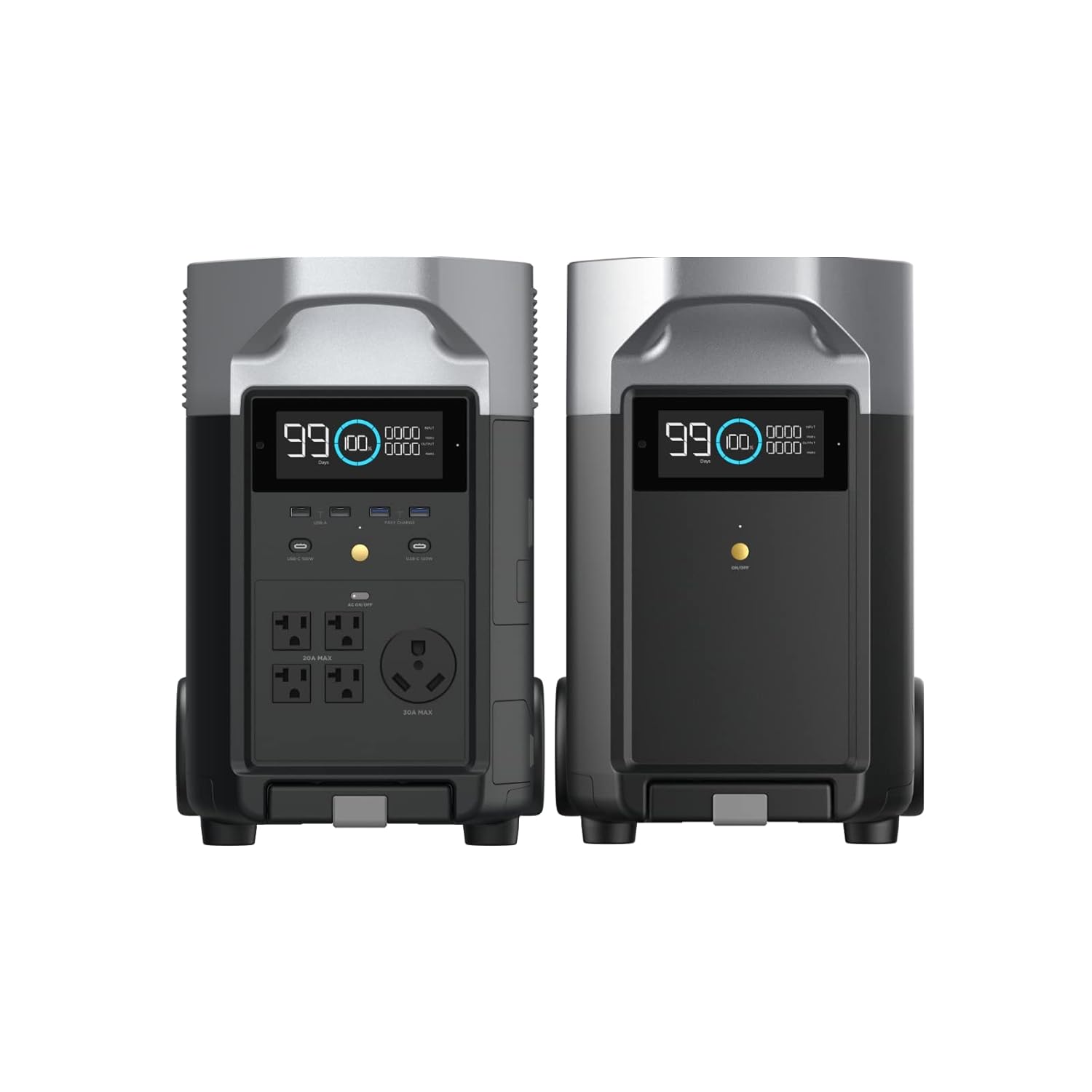 EF ECOFLOW DELTA Pro - Batería extra de 3600 Wh, 2.7 horas a carga completa, batería de reserva para uso doméstico, apagón, campamento, RV