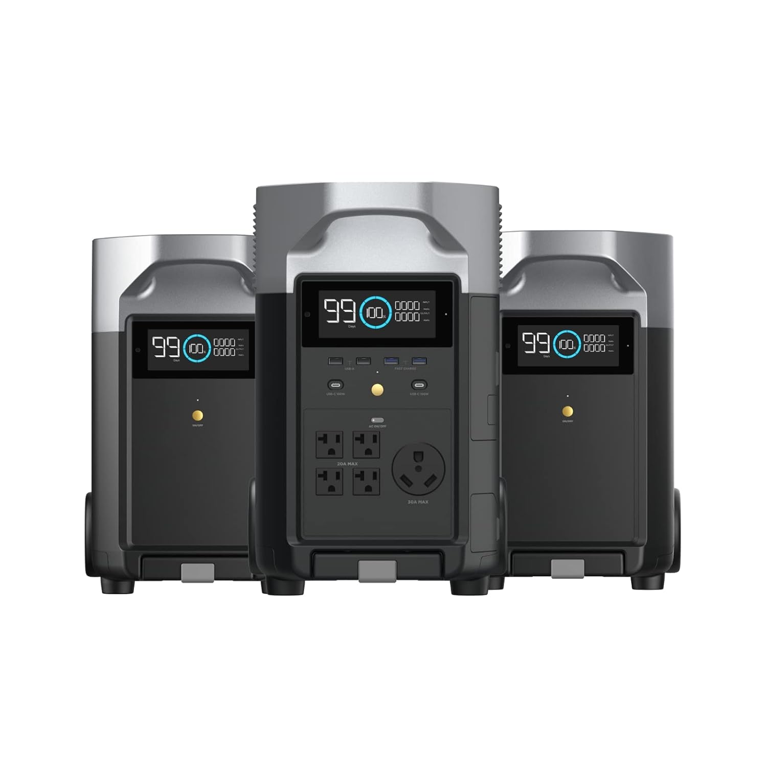 EF ECOFLOW DELTA Pro - Batería extra de 3600 Wh, 2.7 horas a carga completa, batería de reserva para uso doméstico, apagón, campamento, RV