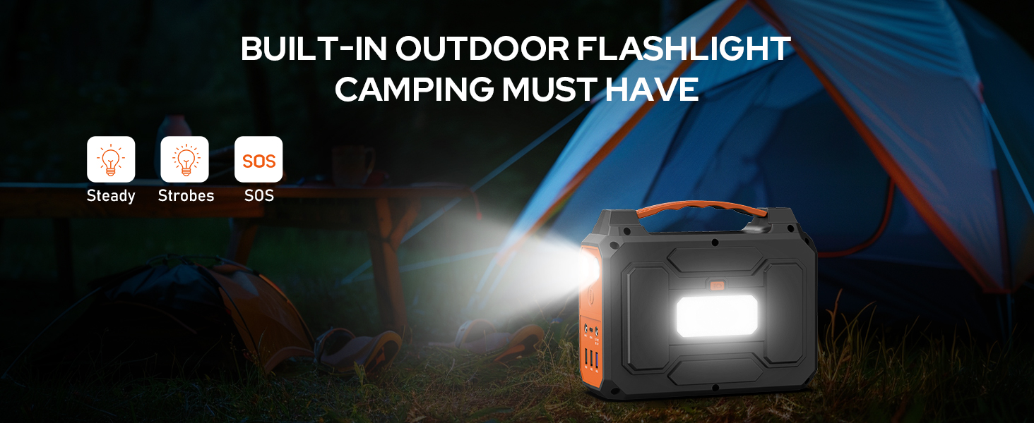 power pack with Built-in Outdoor Flashlight for camping