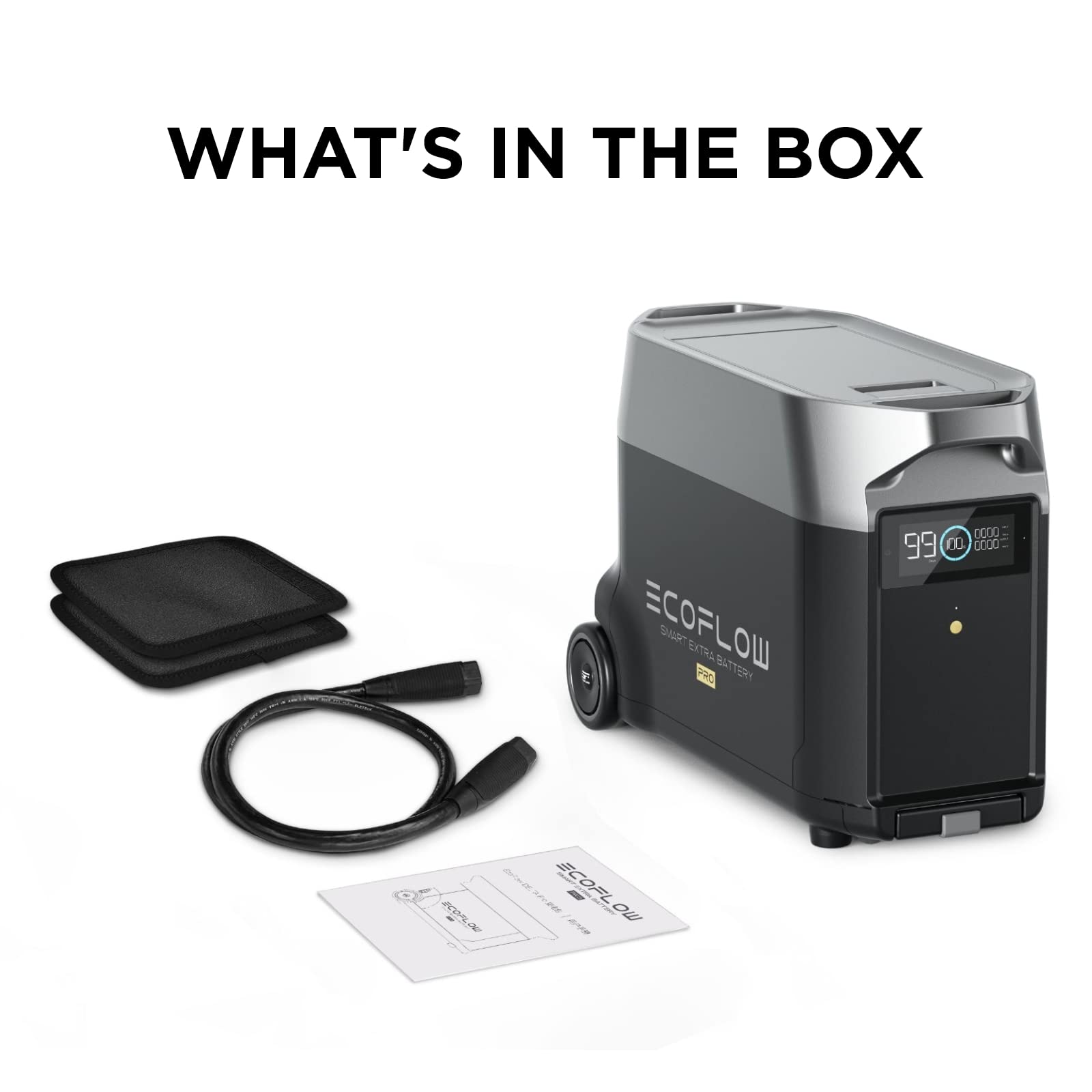 EF ECOFLOW DELTA Pro - Batería extra de 3600 Wh, 2.7 horas a carga completa, batería de reserva para uso doméstico, apagón, campamento, RV