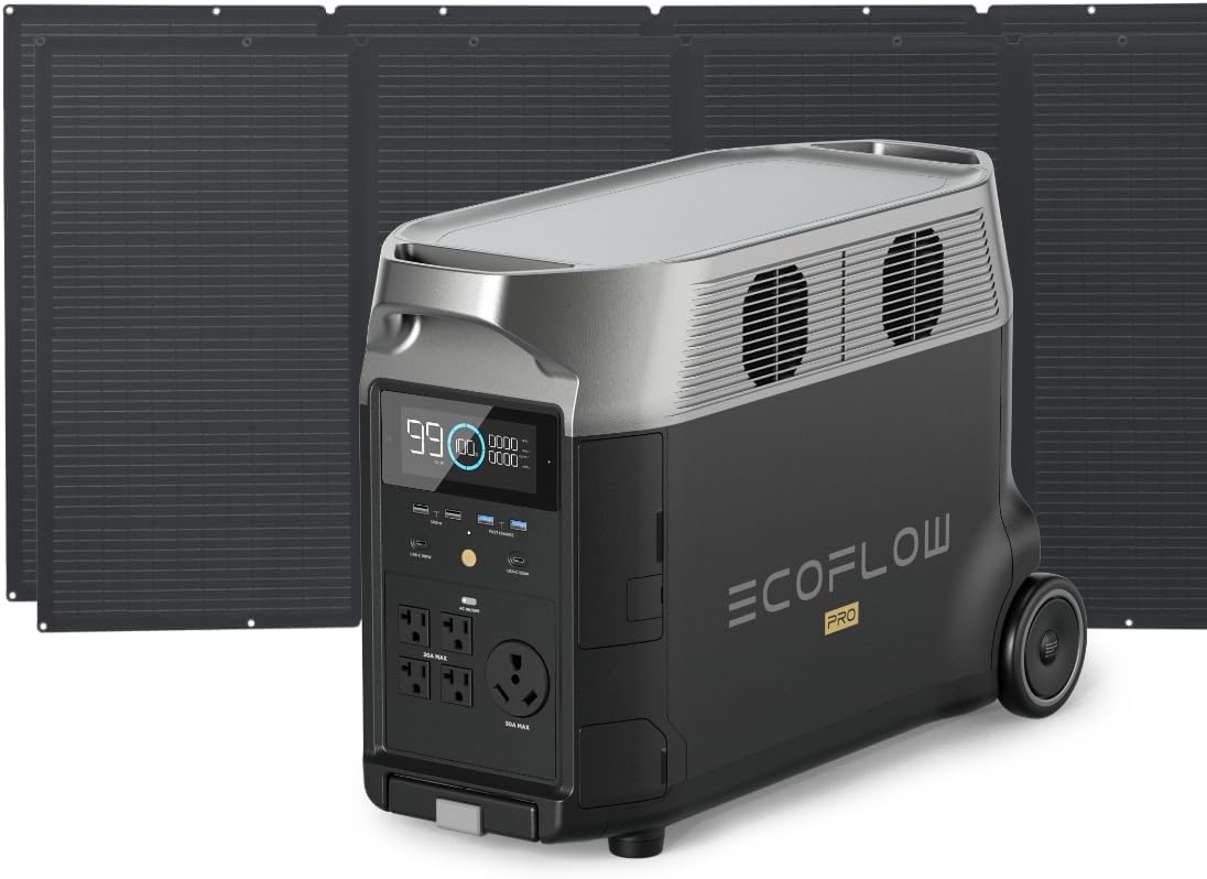 EF ECOFLOW DELTA Pro - Batería extra de 3600 Wh, 2.7 horas a carga completa, batería de reserva para uso doméstico, apagón, campamento, RV