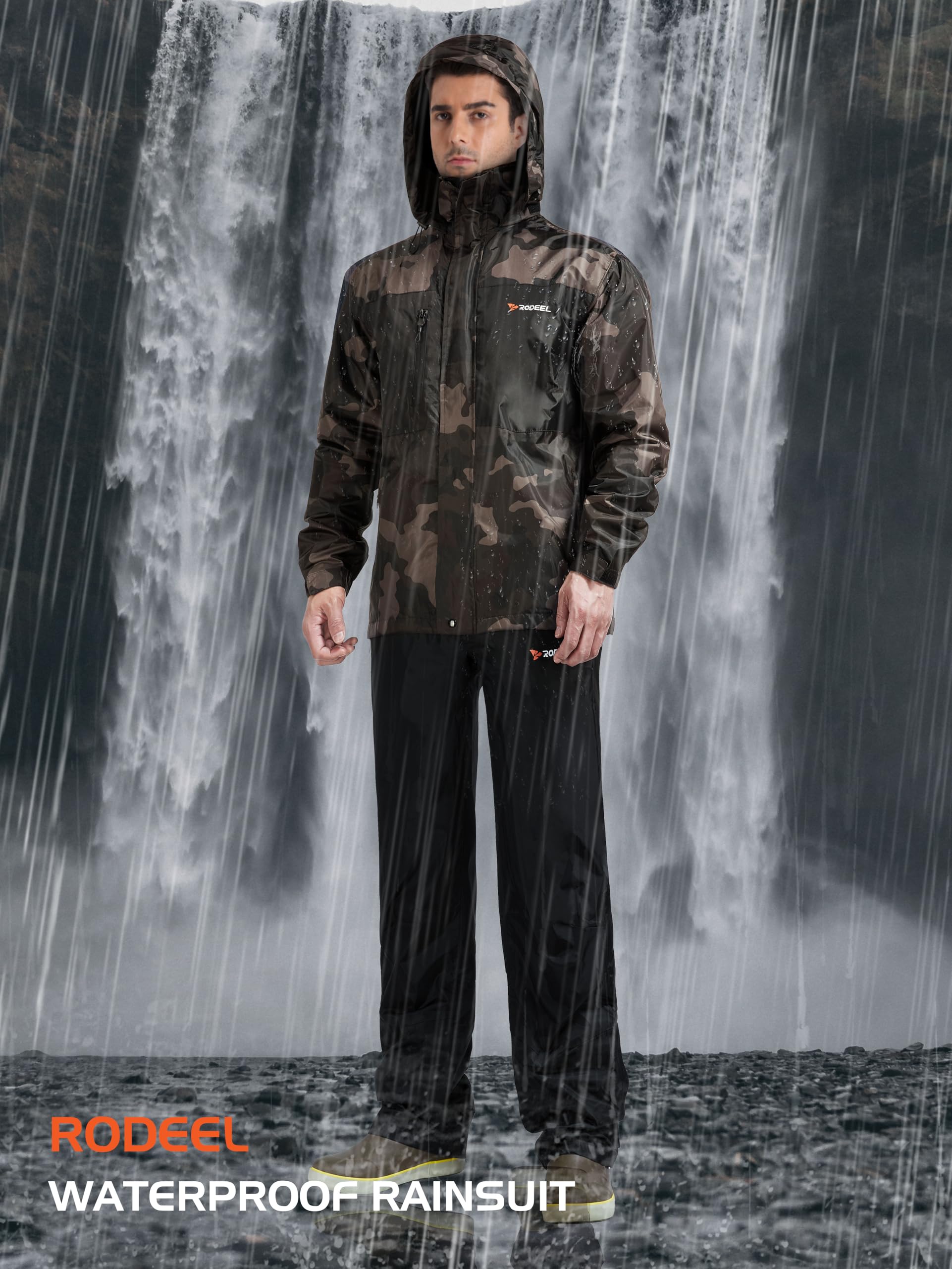 Waterproof Fishing Rain Suit for Men (Rain gear Jacket & Trouser Suit)