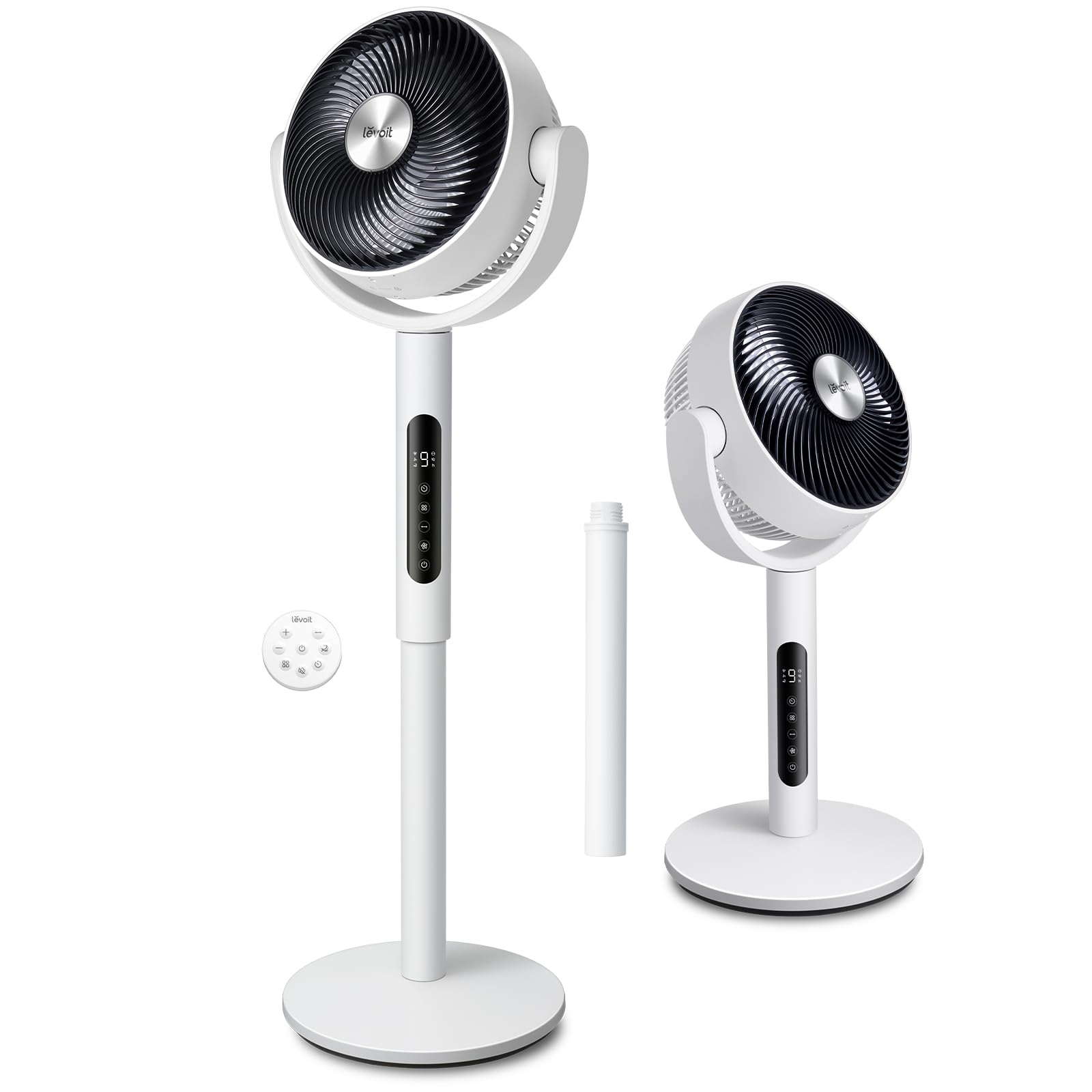 Levoit Ventilador de pie para dormitorio, CirculAir oscilante de 120°, silencioso 20dB, 9 velocidades, 4 modos, motor de CC, pedestal y mesa 2 en 1, 82 pies, control remoto, sensor, temporizador de 9H