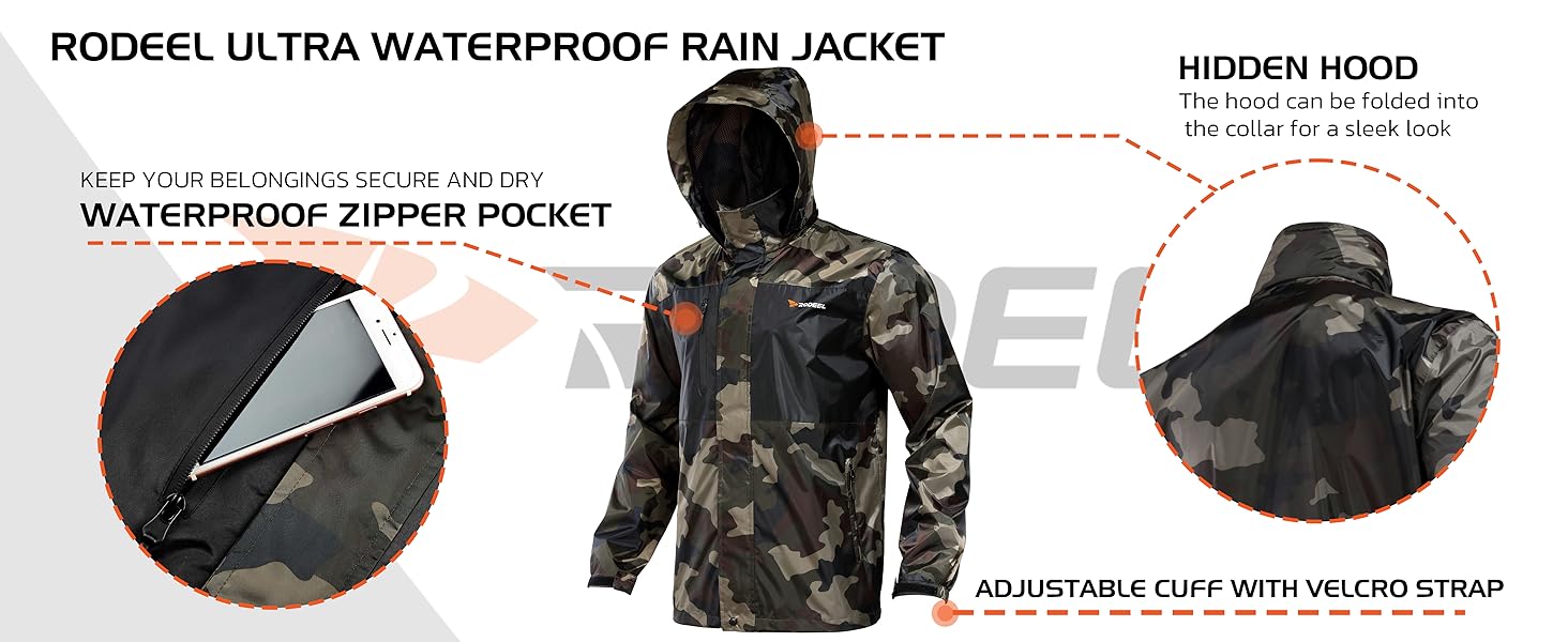RODEEL WATERPROOF FISHING RAIN SUIT JACKET