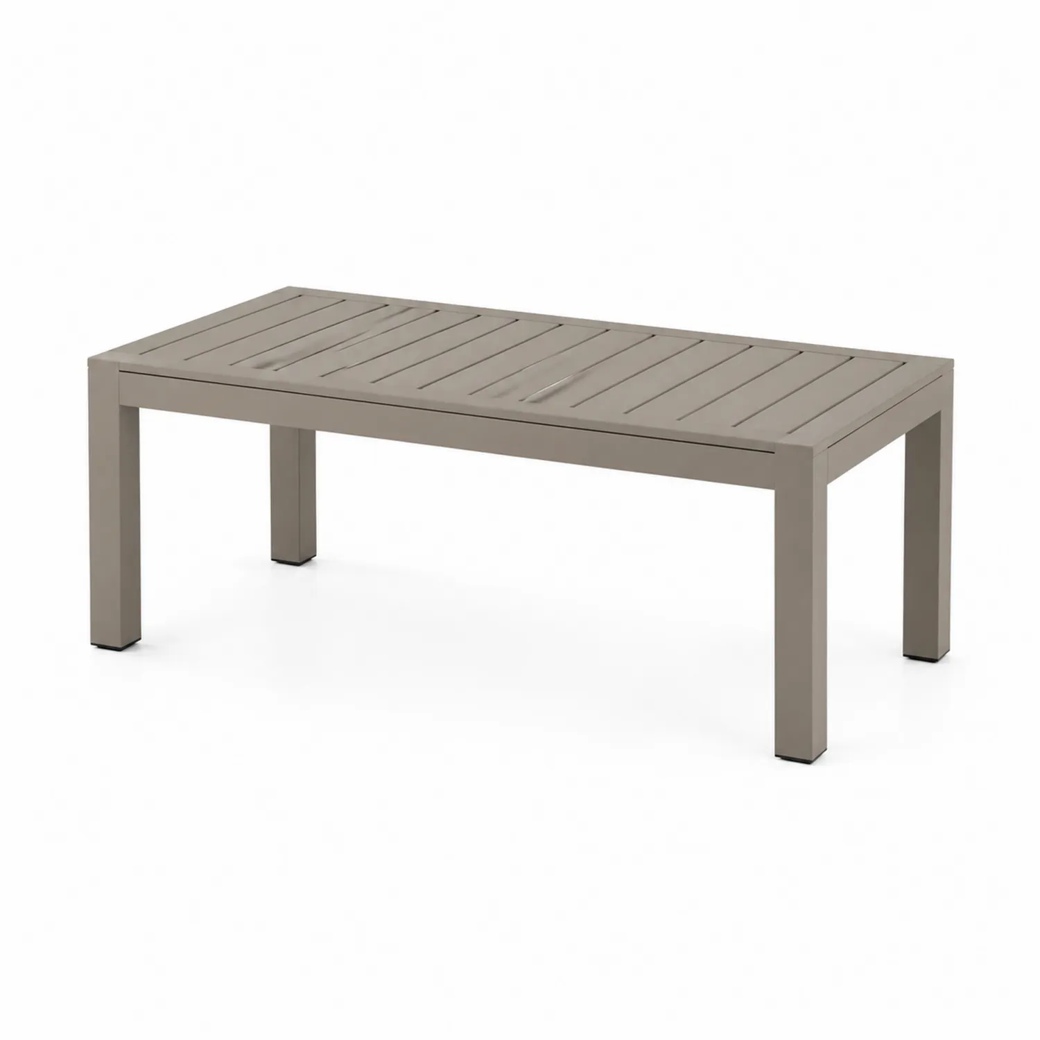 Stół ogrodowy prostokątny aluminiowy beżowy 200x90x75 cm