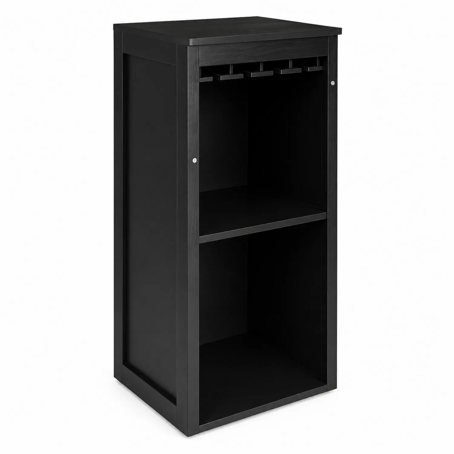 Czarna szafka na alkohol z półkami z płyty MDF 40x30x90 cm