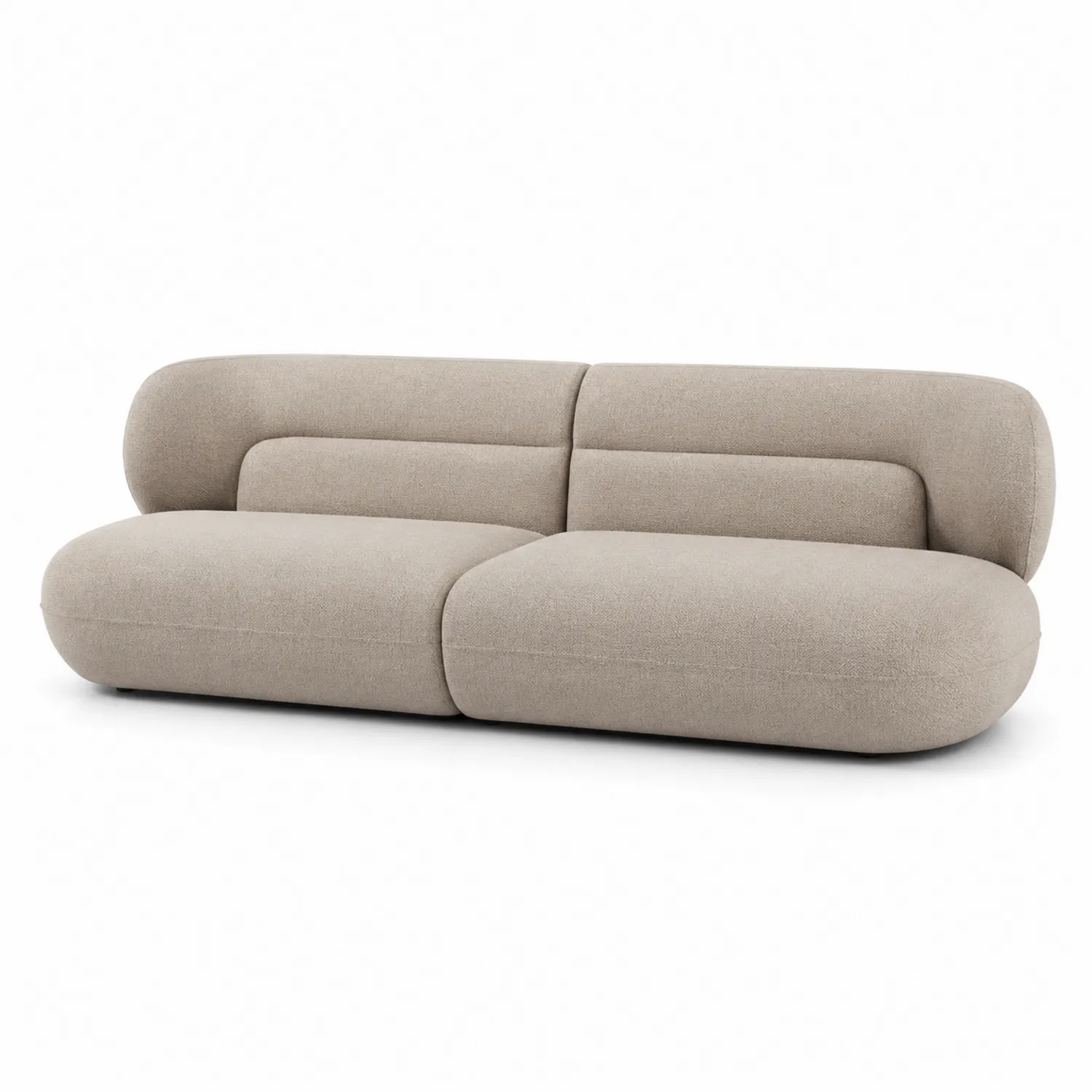 Sofa tapicerowana tkaniną beżowa 220 cm