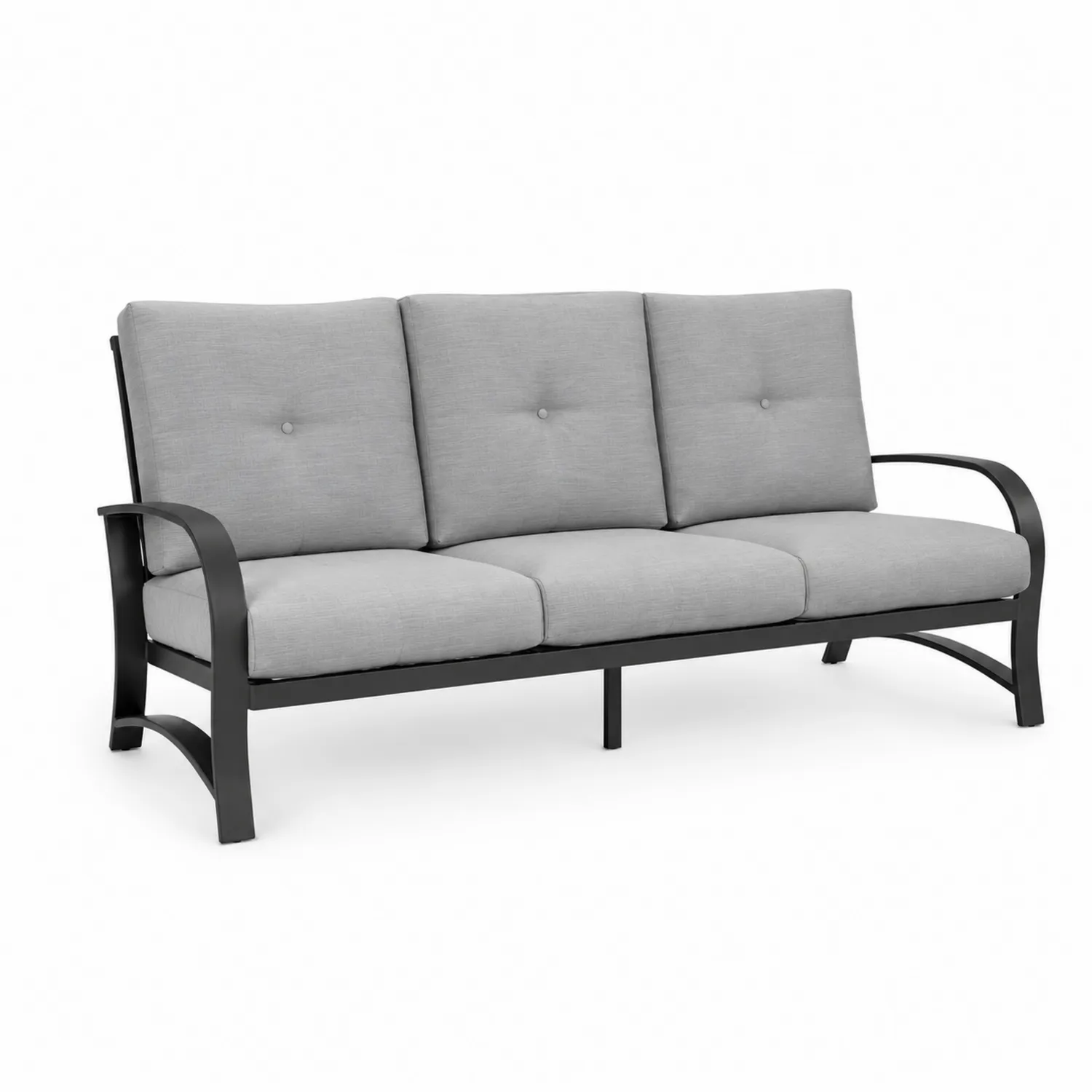 Sofa ogrodowa 3-osobowa metalowa szara