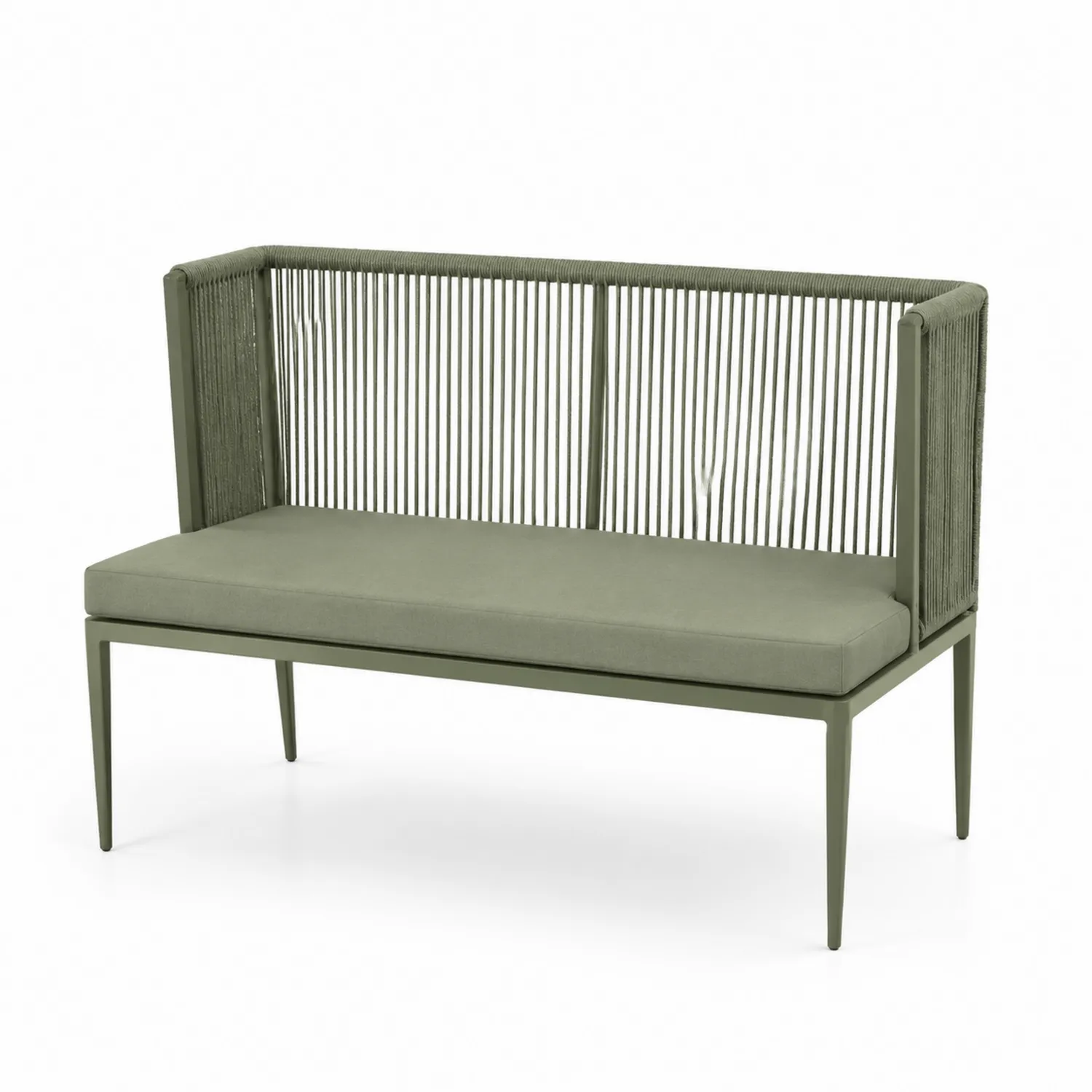 Sofa ogrodowa aluminiowa z poduszką, Zielona