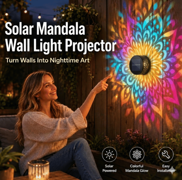 🔆 Bez káblov! Solárna mandala stenná projektorová lampa na dekoráciu záhrady a terasy