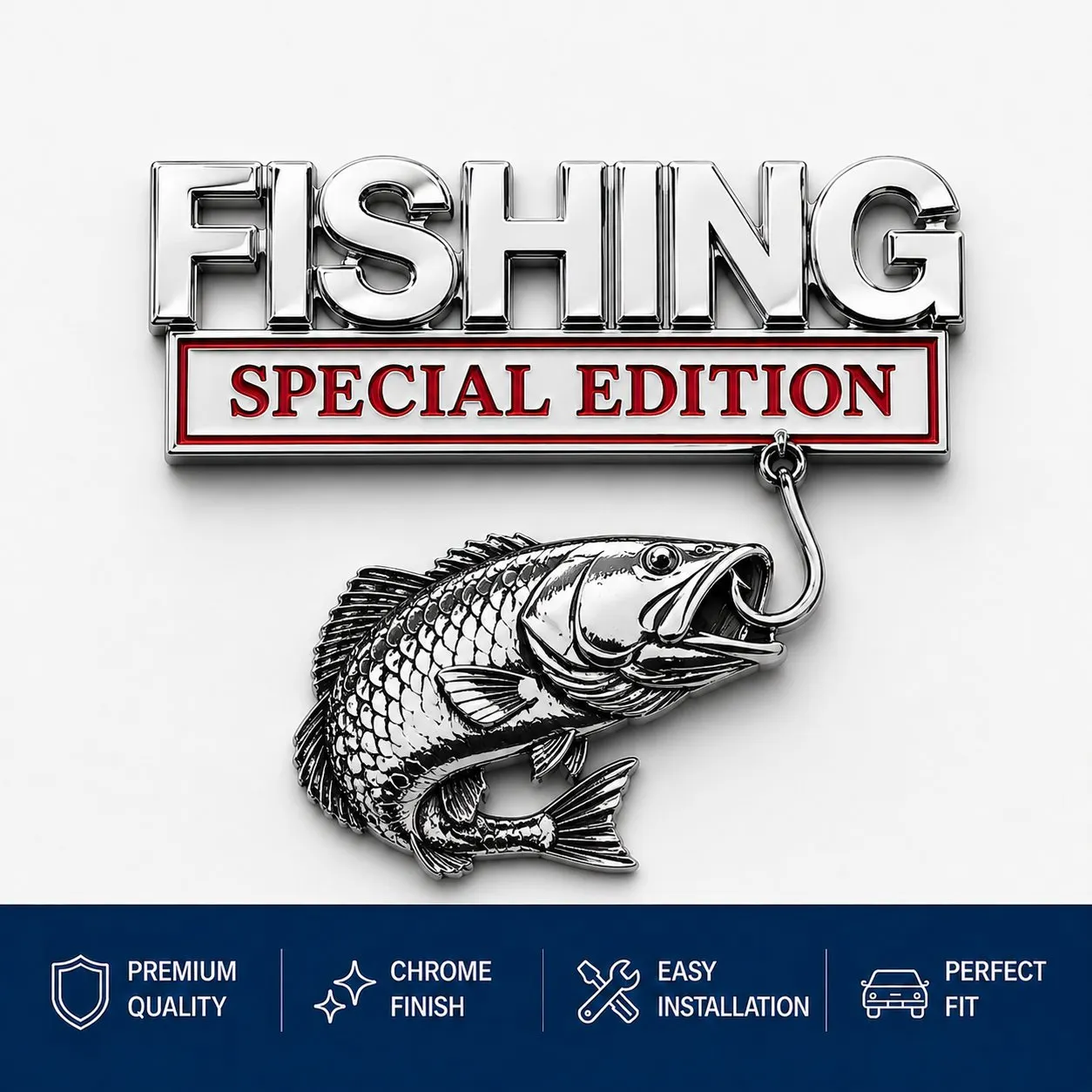 🔥 🎣 Odznak s prémiovým kovovým emblémom 3D Fishing Special Edition™