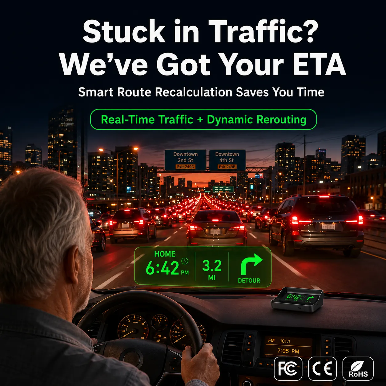 🚗 Autonómny GPS Head‑Up Display HUD, digitálny rýchlomer, varovanie pri prekročení rýchlosti, univerzálne pre všetky vozidlá