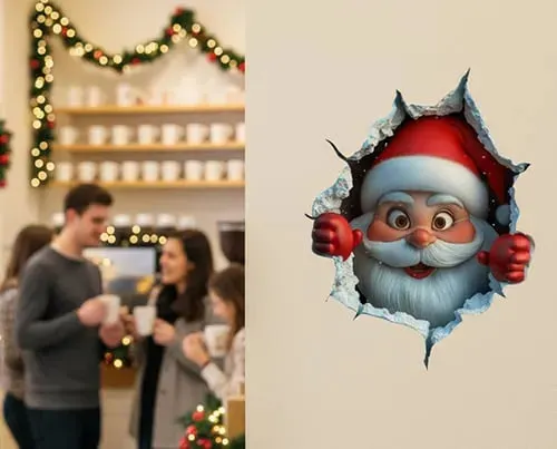 😍Nálepka na stenu so Santa Clausom