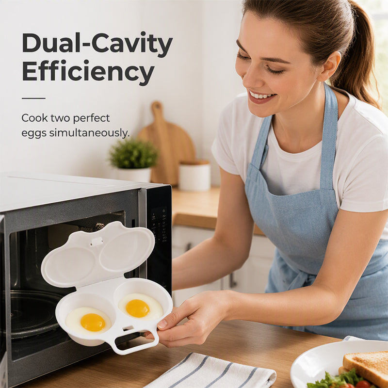 🥗Mikrovlnný hrniec na vajíčka – dvojitý, nepriľnavý a ľahko sa čistí.🏠