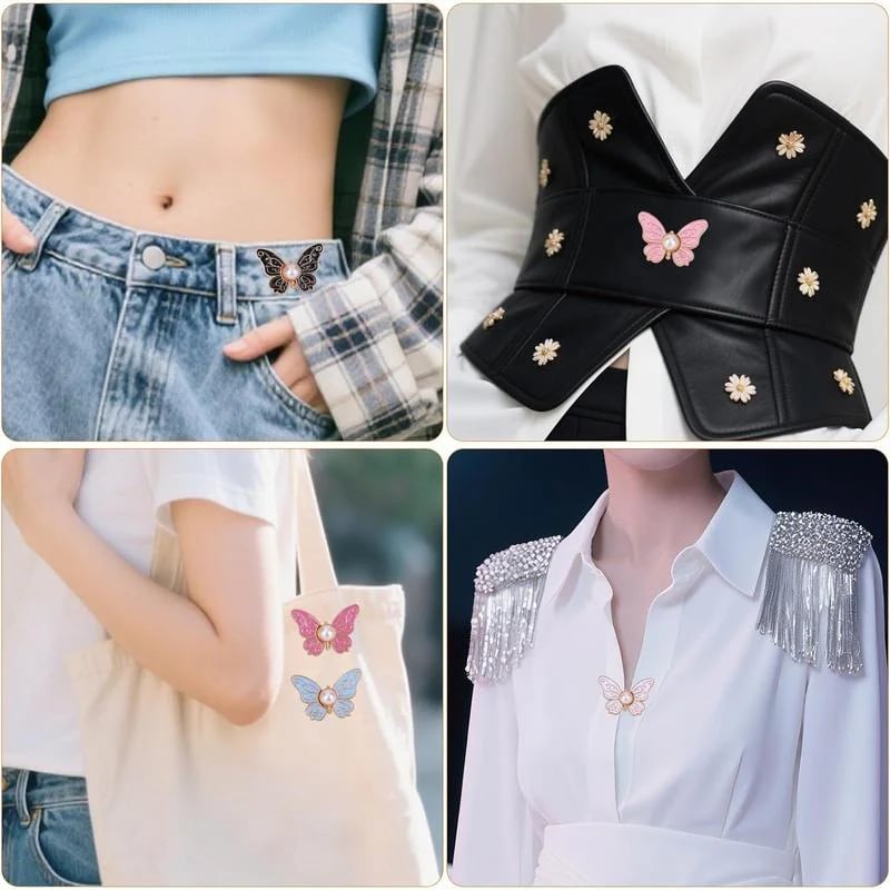 👖 Už žiadne veľké nohavice! 8 kusov motýlikových príchytiek na úpravu pásu