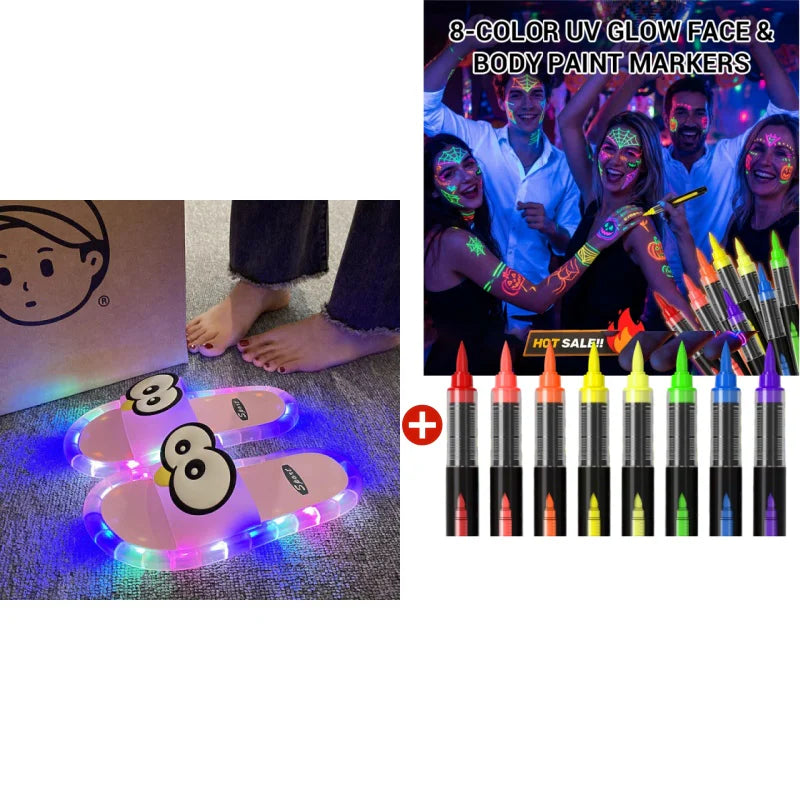 👣👣Roztomilé papučky s kreslenými motívmi, ktoré svietia