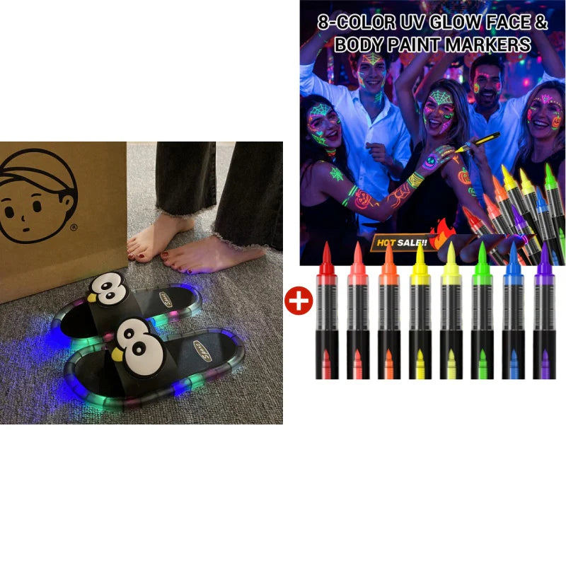 👣👣Roztomilé papučky s kreslenými motívmi, ktoré svietia