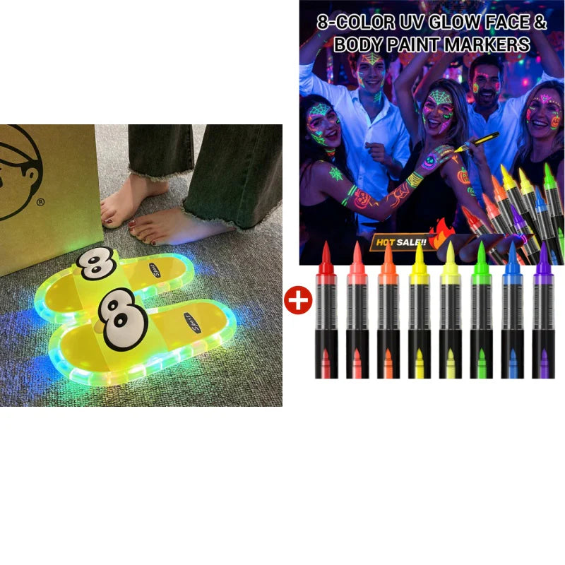 👣👣Roztomilé papučky s kreslenými motívmi, ktoré svietia