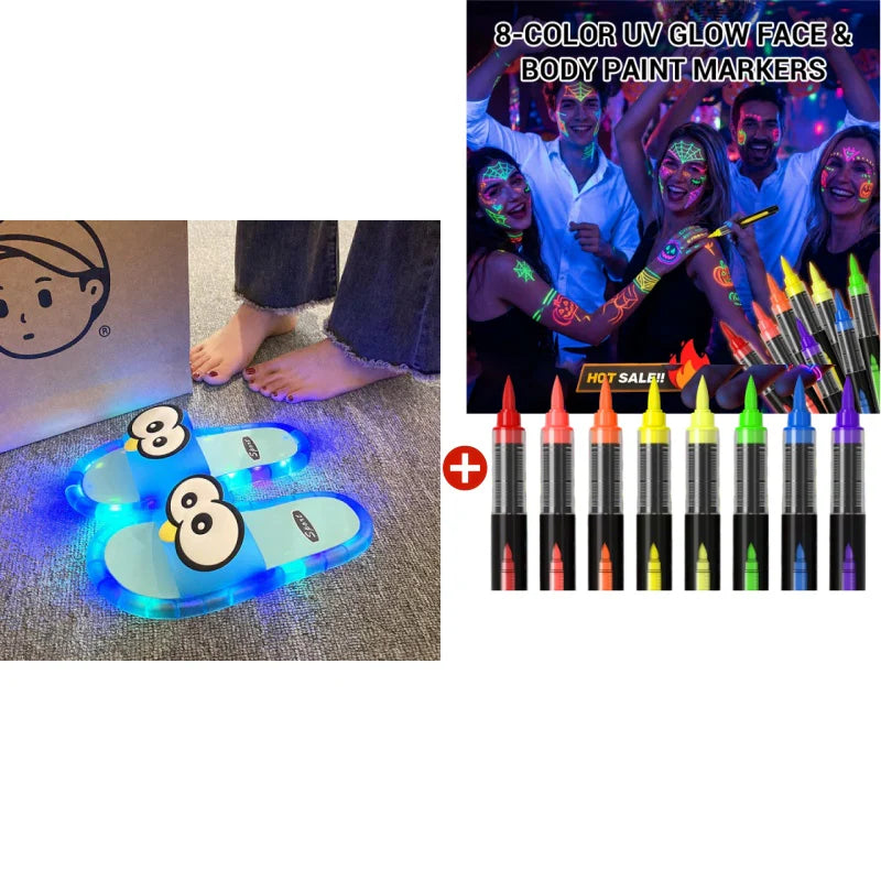 👣👣Roztomilé papučky s kreslenými motívmi, ktoré svietia