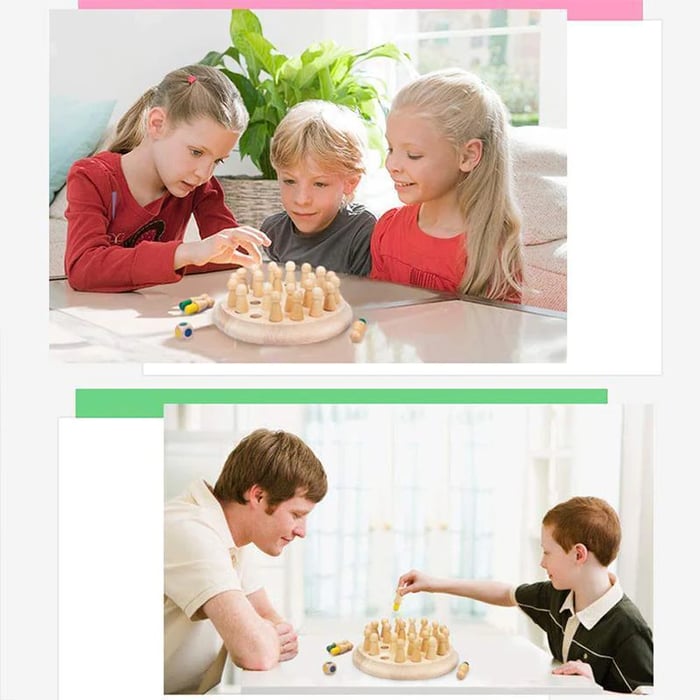Darčeky pre deti🎁Drevený šach na pamäťové karty