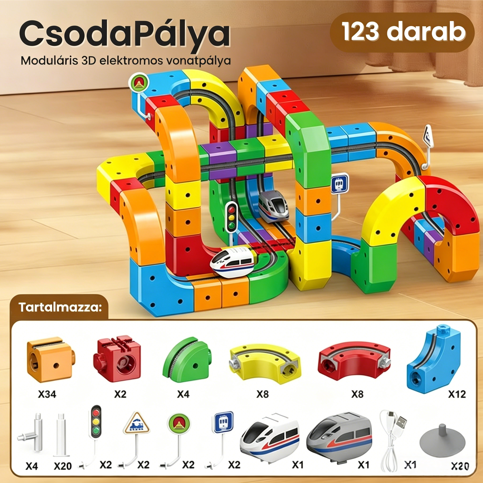 🔥🚂 A 3D-s vonatpálya, amely fejleszti a kreativitást és órákig tartó szórakozást biztosít! 🌈🎁✨