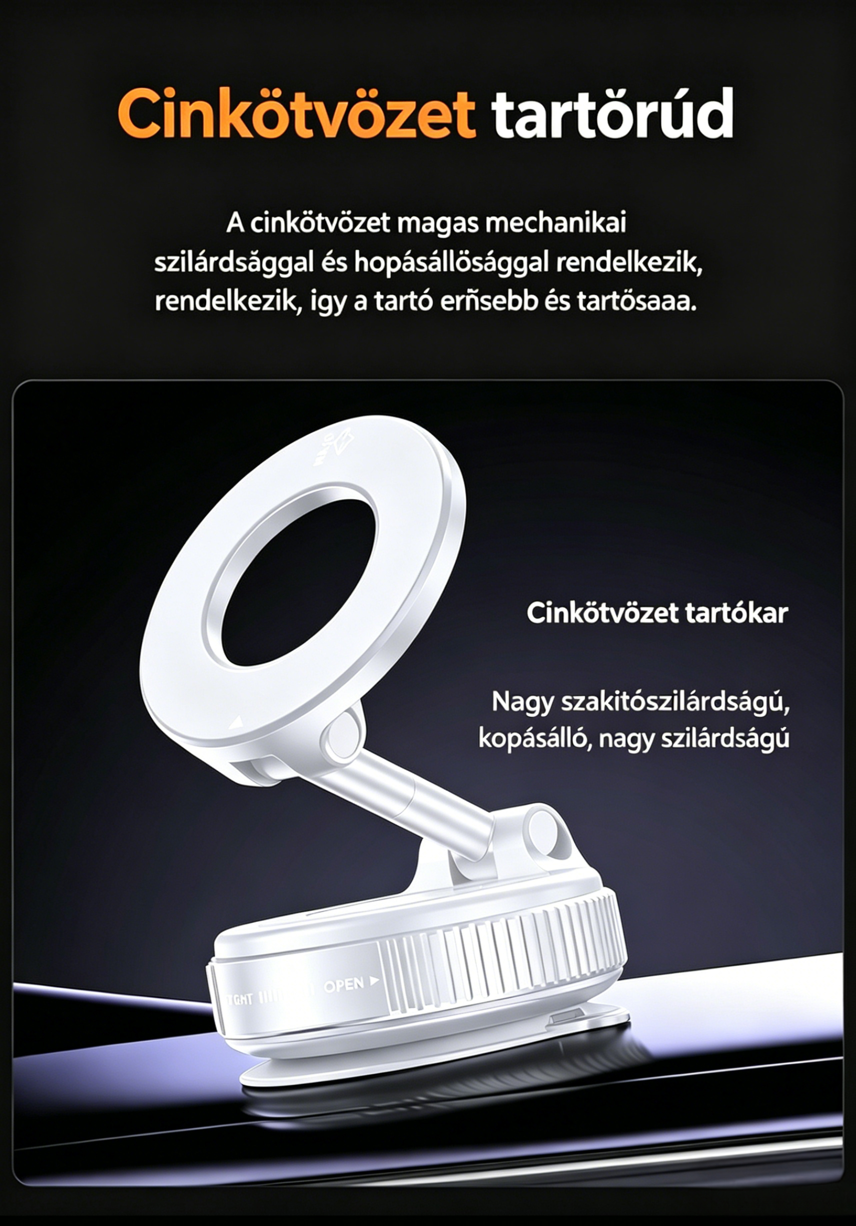  📱Erős mágnes + vákuum kettős védelem ✨: telefonod nem esik le soha 👍