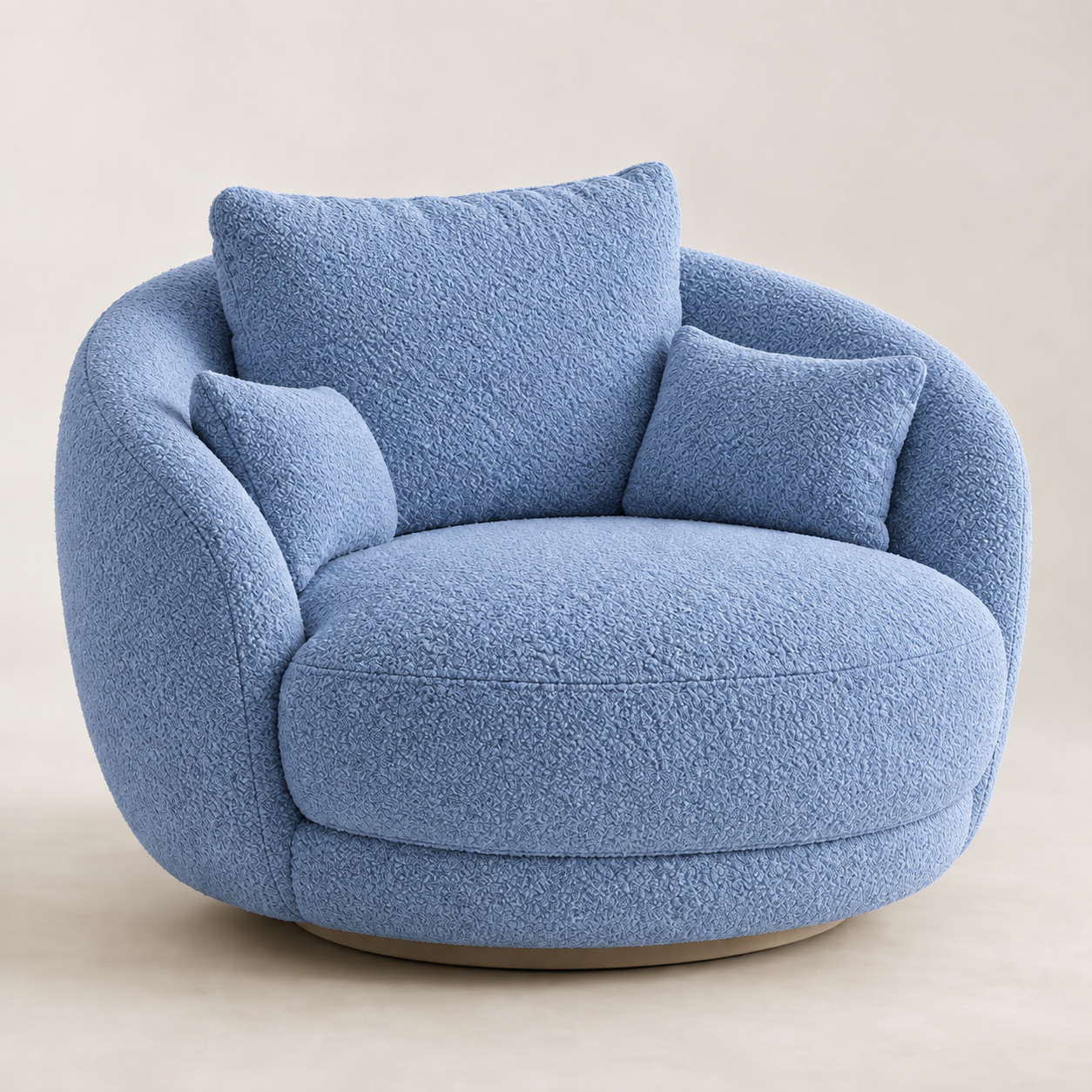 Elara Oversized Bouclé Swivel Chair