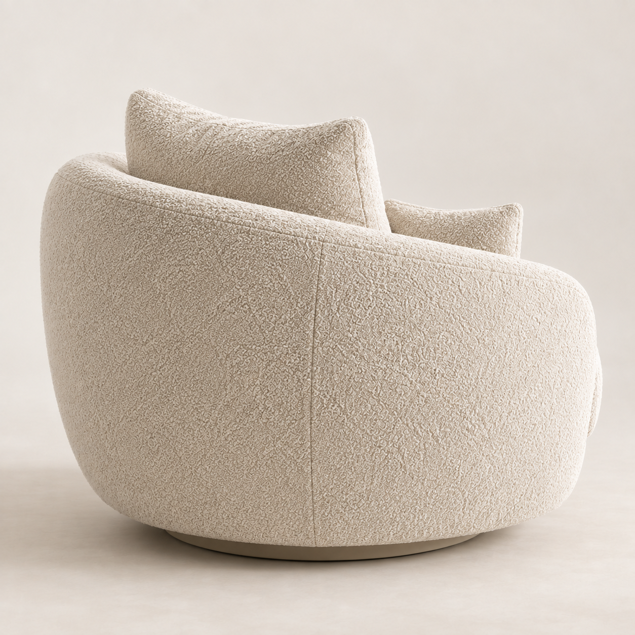 Elara Oversized Bouclé Swivel Chair