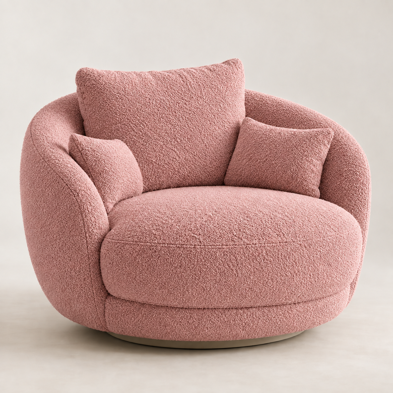 Elara Oversized Bouclé Swivel Chair