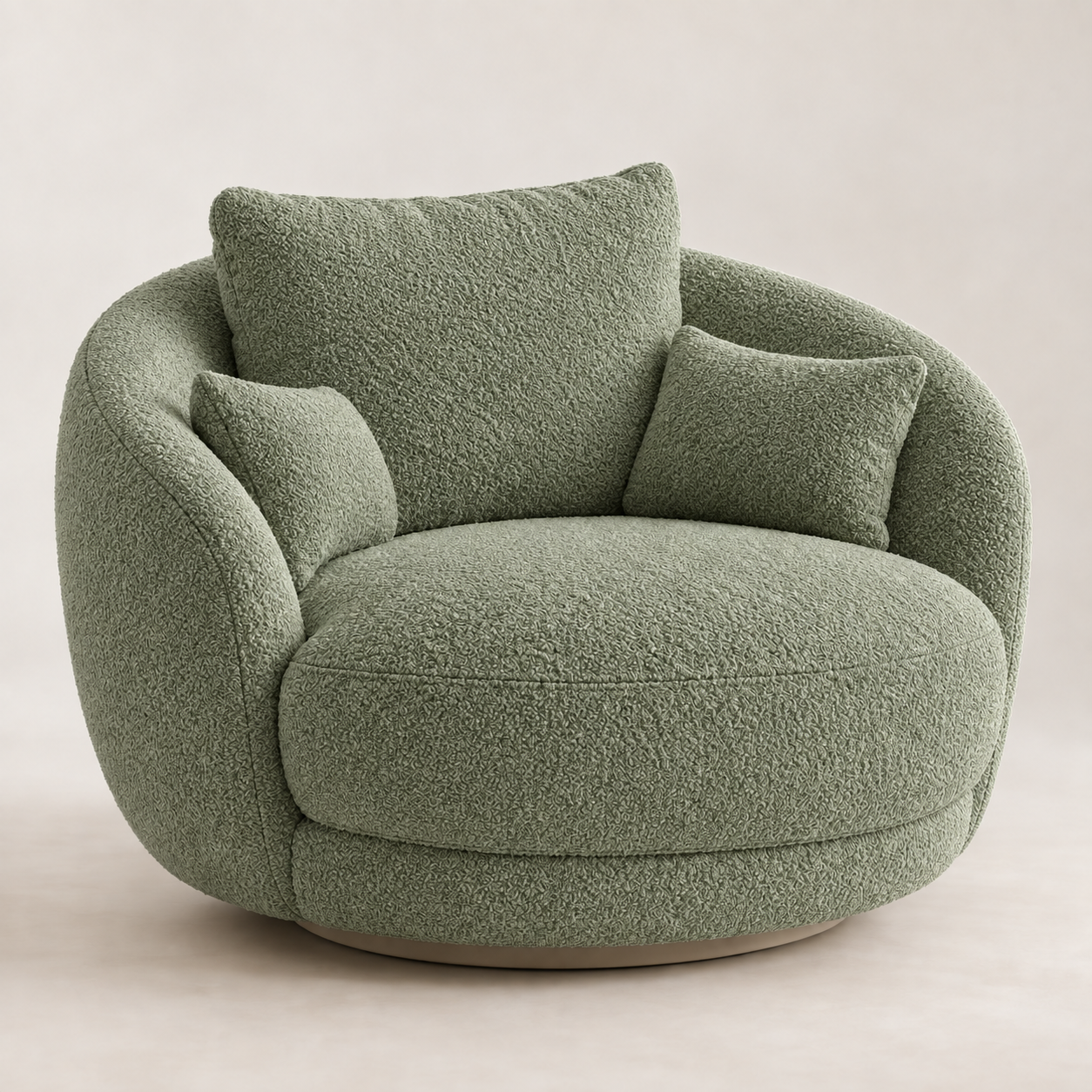 Elara Oversized Bouclé Swivel Chair