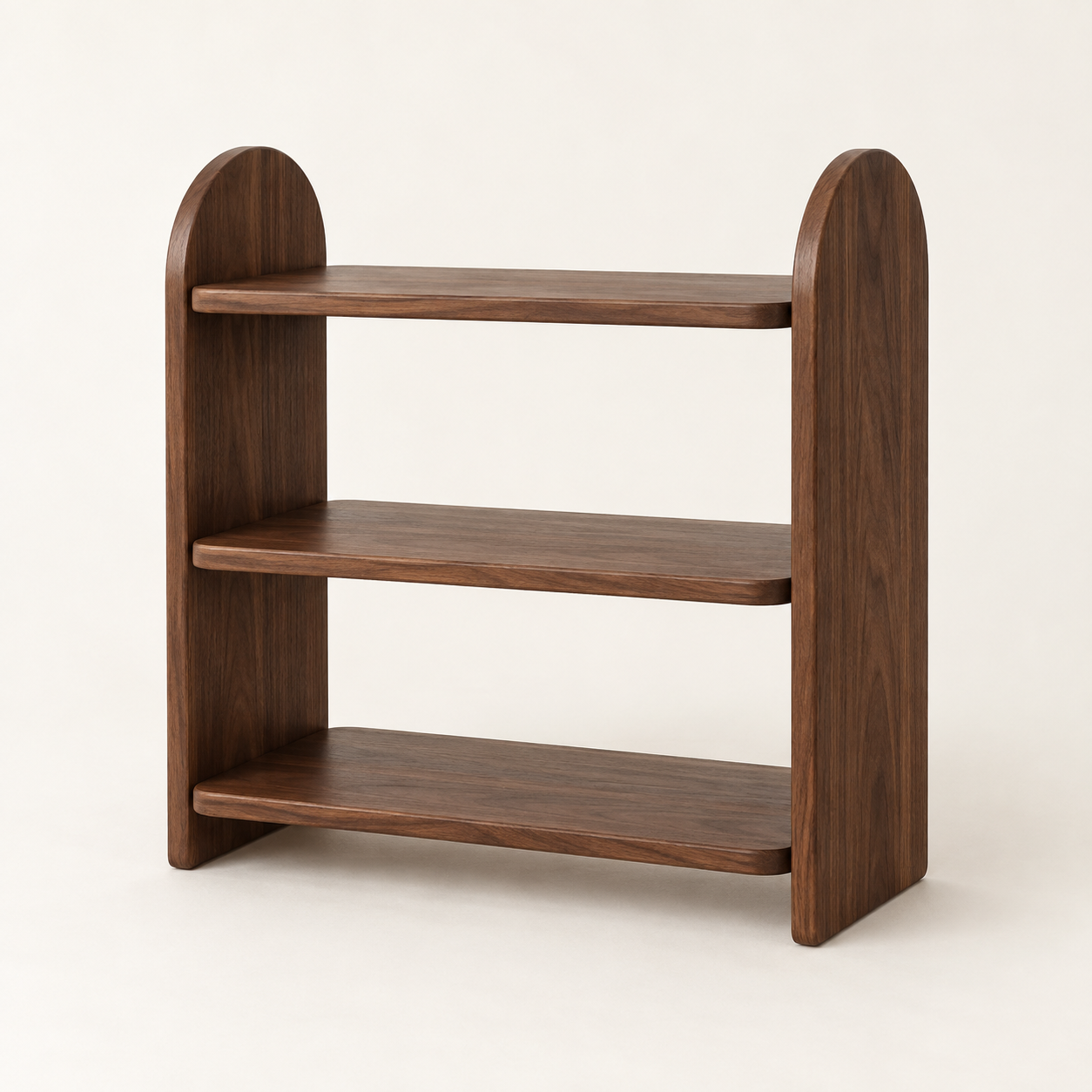 Arch Walnut Shelf on a warm neutral background