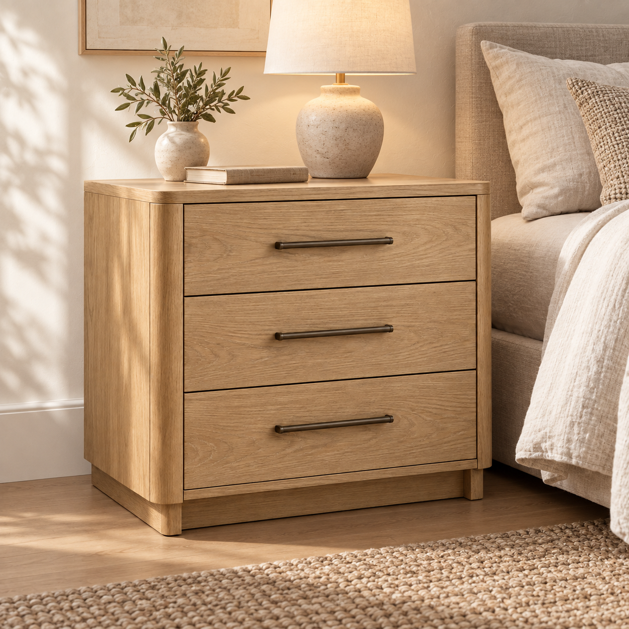 Solenne 3-Drawer Nightstand