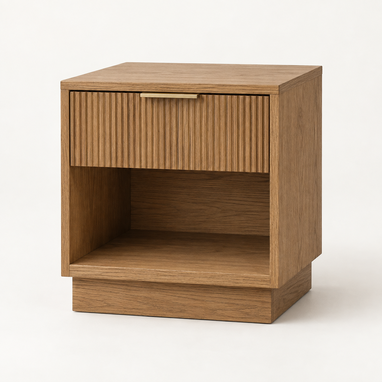 Reed Fluted Nightstand on a warm neutral background