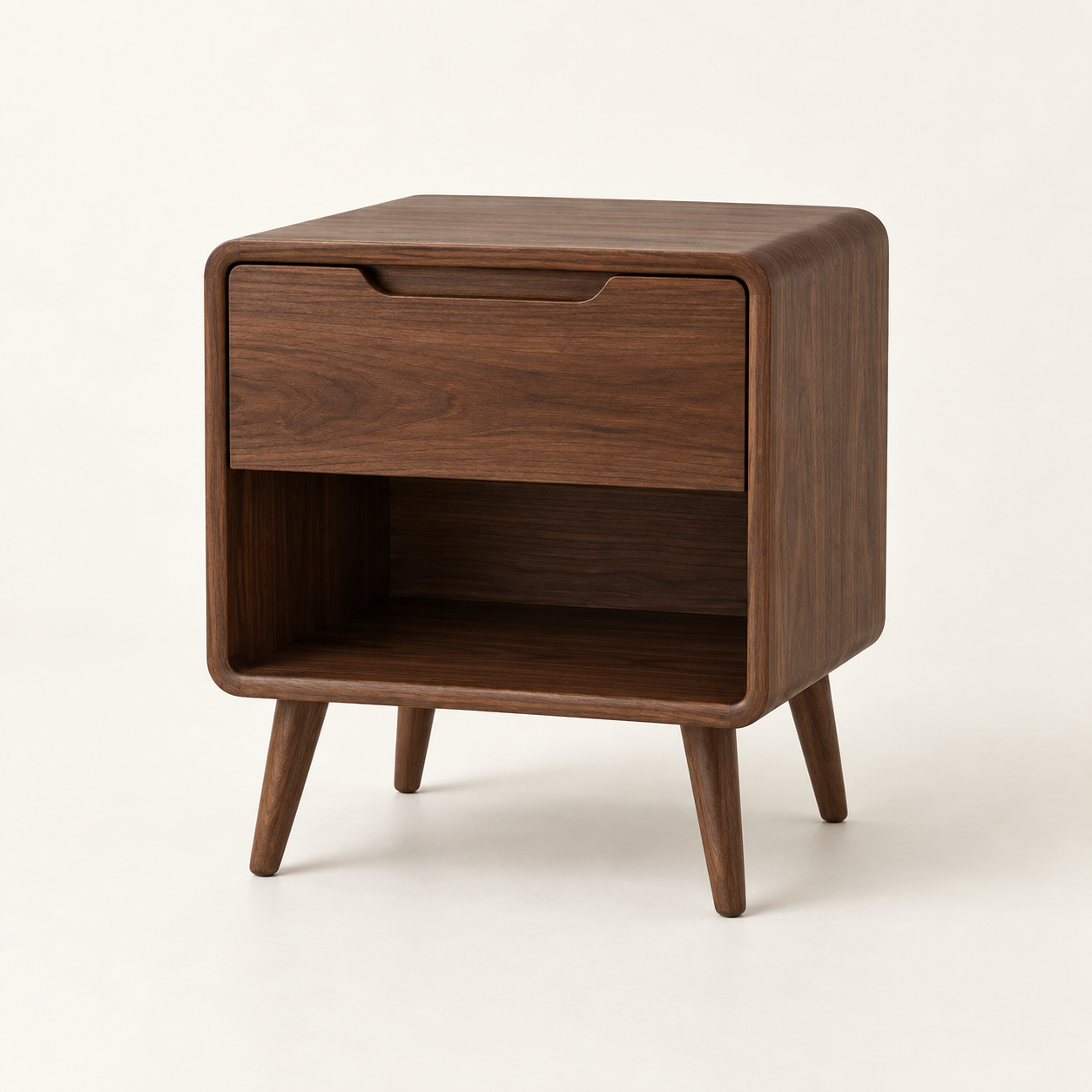 Dune Walnut Nightstand on a warm neutral background