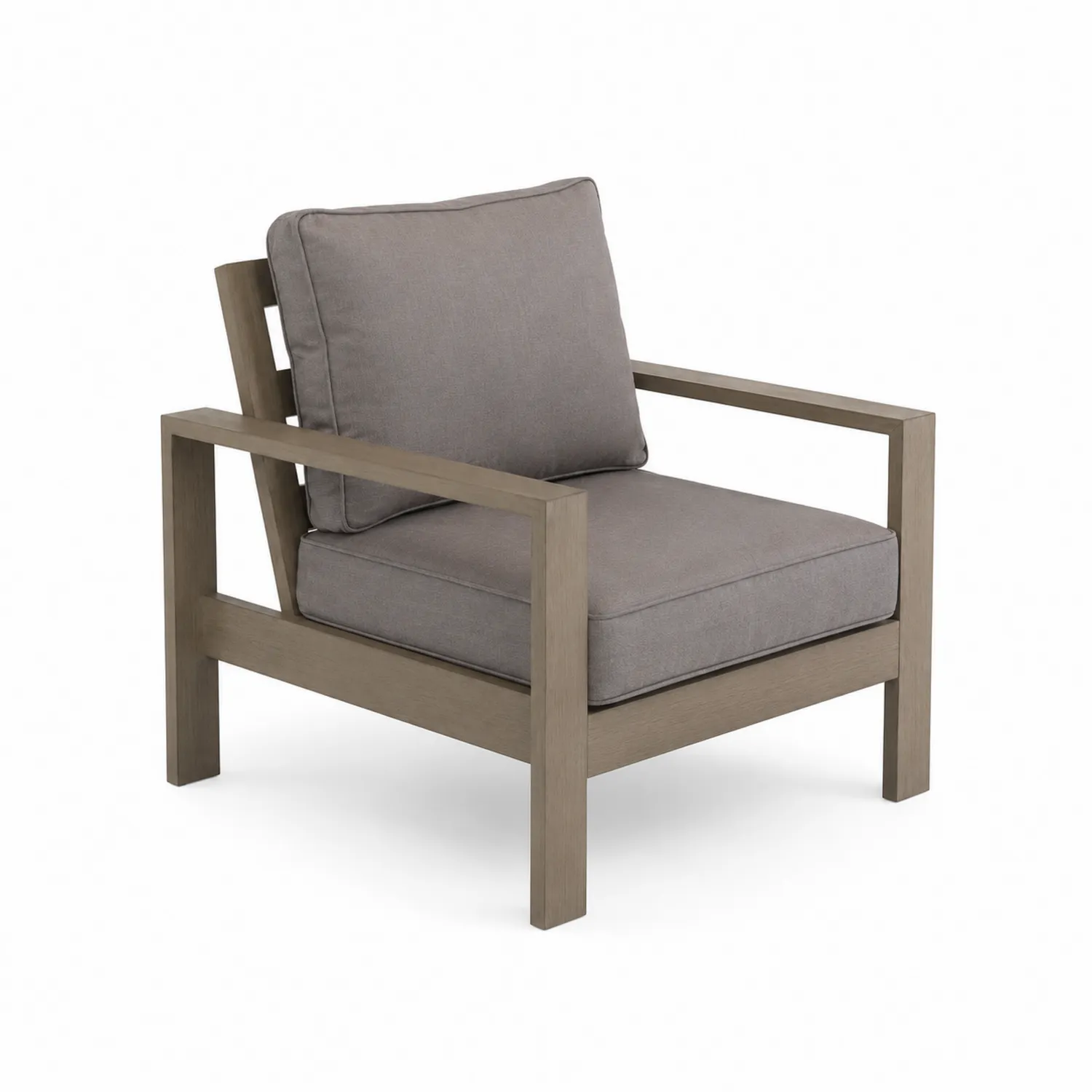 Grau Clubsessel aus Aluminium und Polyester 75x80x70 cm
