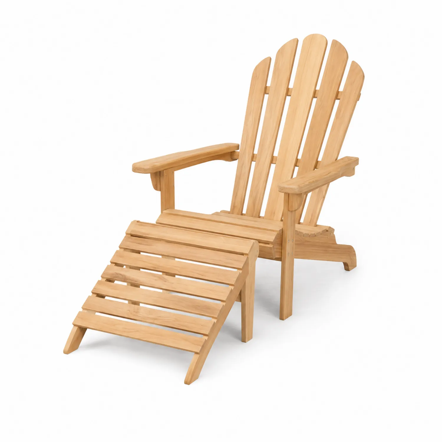 Adirondack Stuhl mit Fußstütze Teakholz Natur