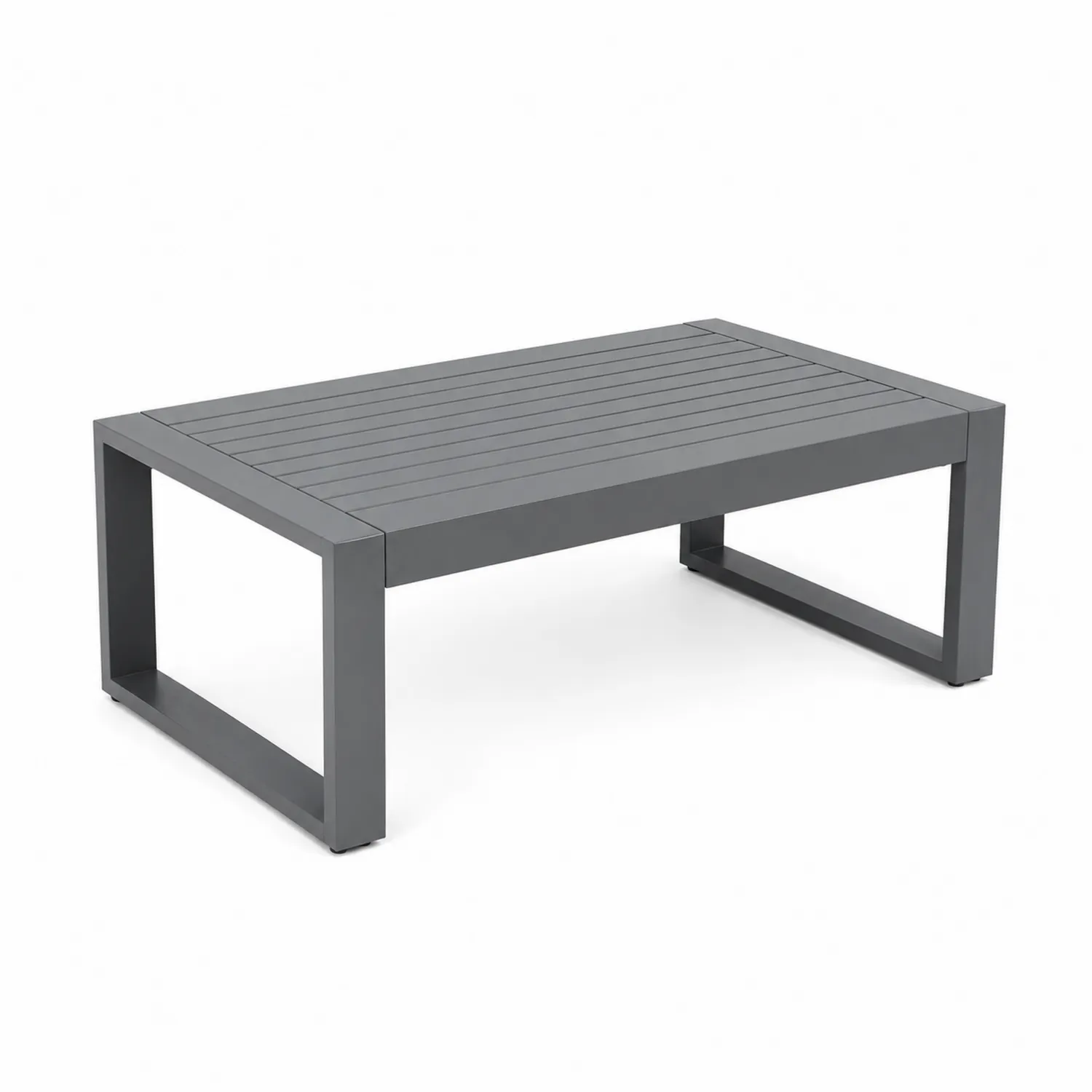 Rechteckiger Tisch aus Aluminium Grau 110x60x40 cm