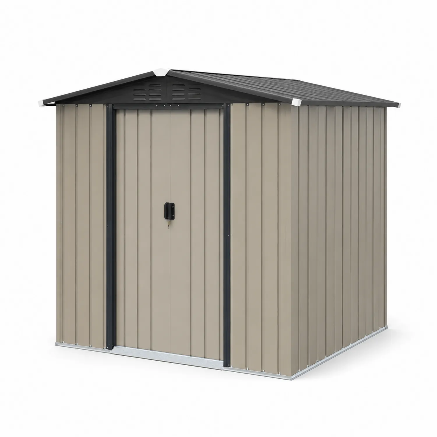 Metallschuppen Gartenhaus Stahl Beige 210x135x186 cm