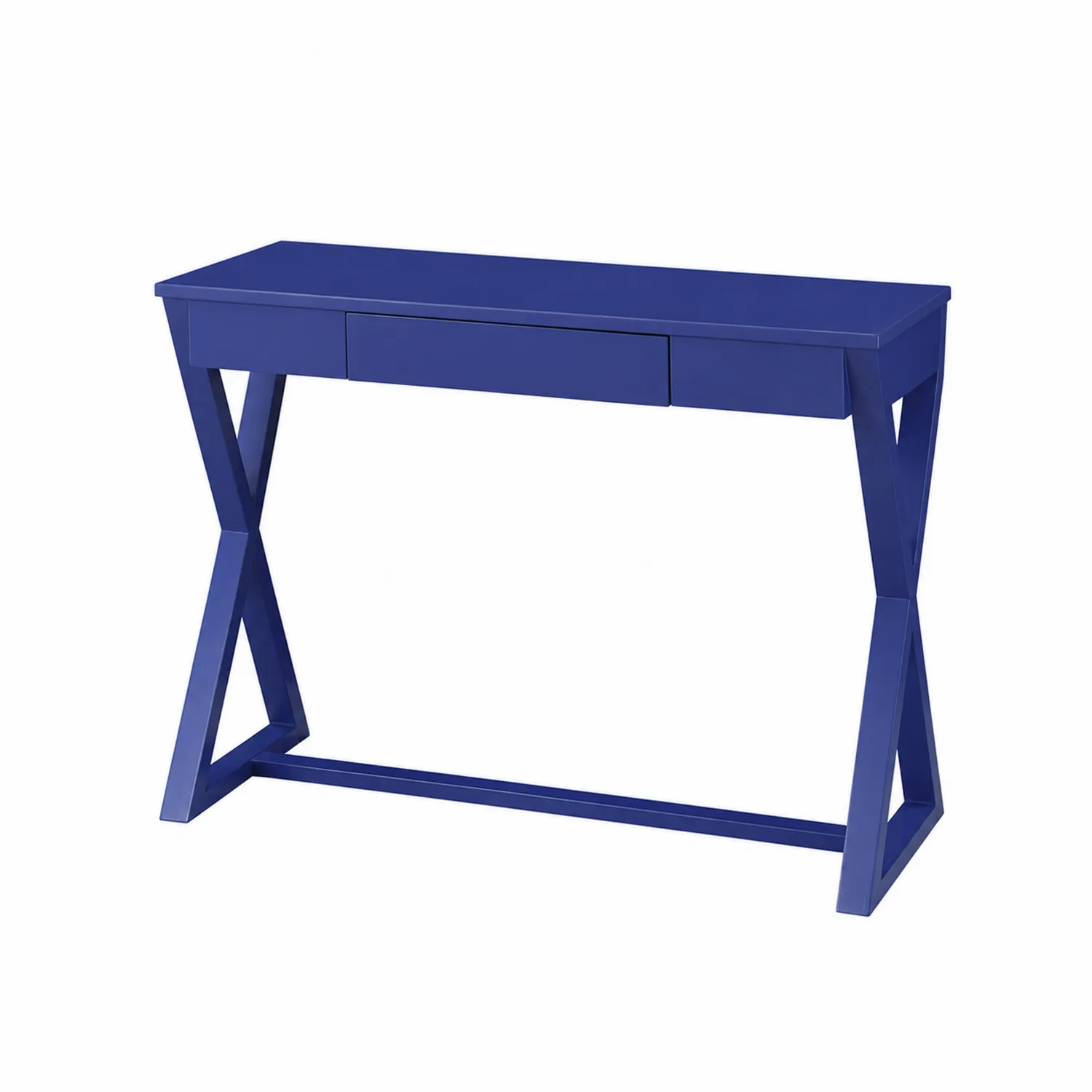 Blauer rechteckiger MDF-Schreibtisch mit Schublade