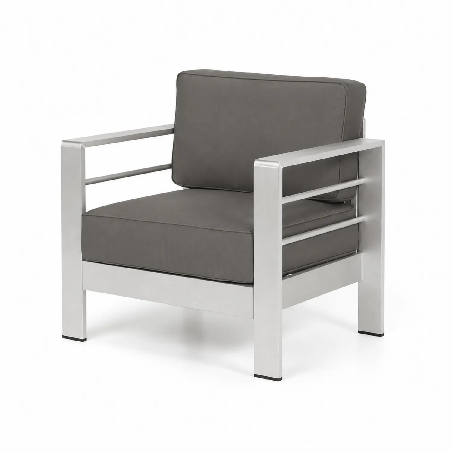 Outdoor Clubsessel Aluminium mit grauem Polster