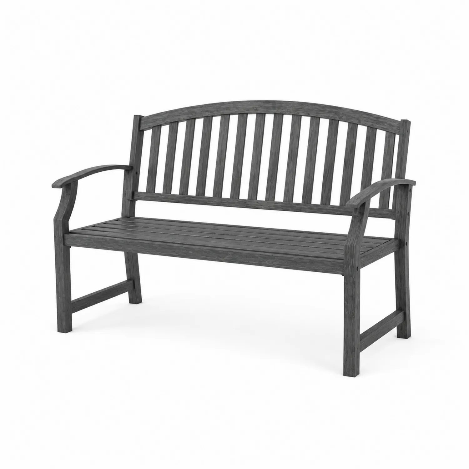 Gartenbank Massives Akazienholz Anthrazit 2-Sitzer 120x89x60cm