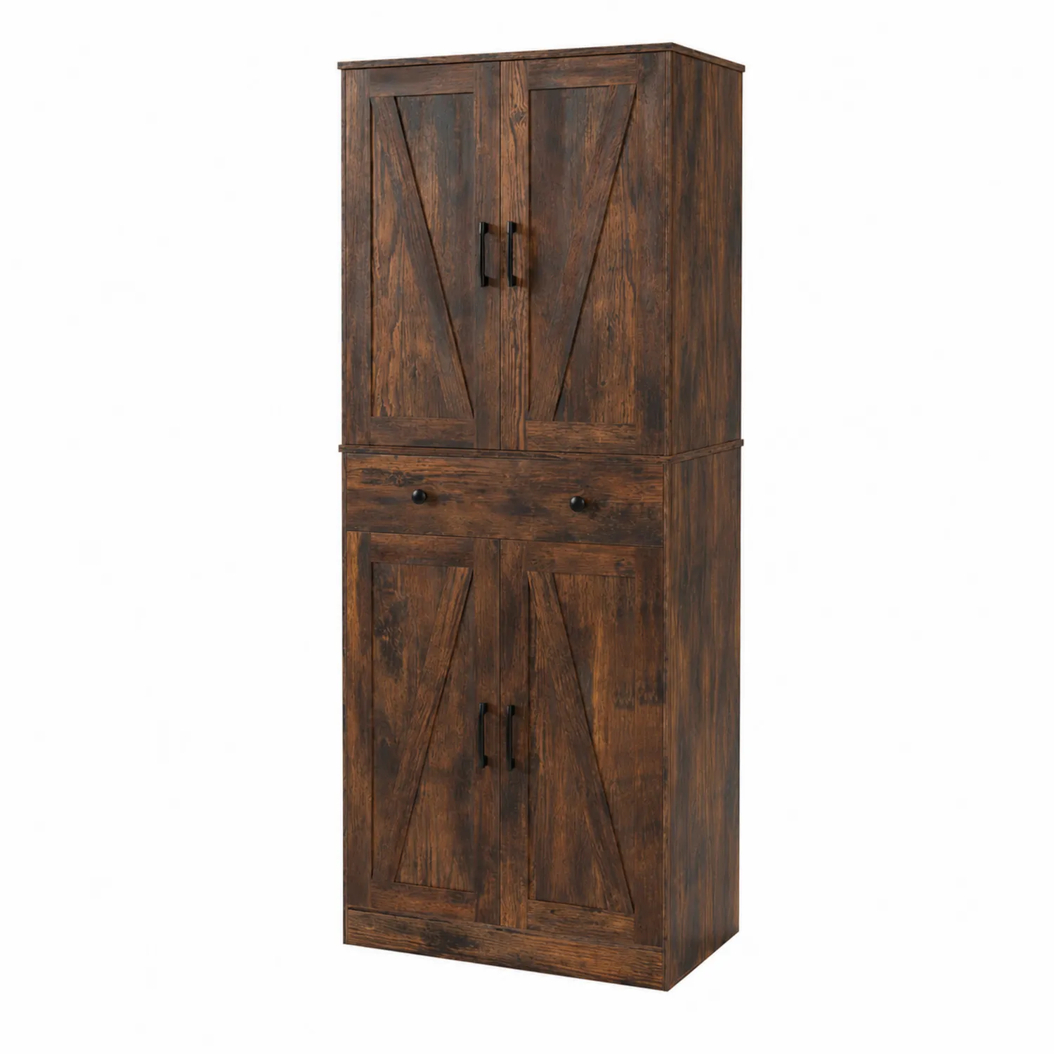 Küchenschrank Holz Braun mit 4 Türen und Schublade
