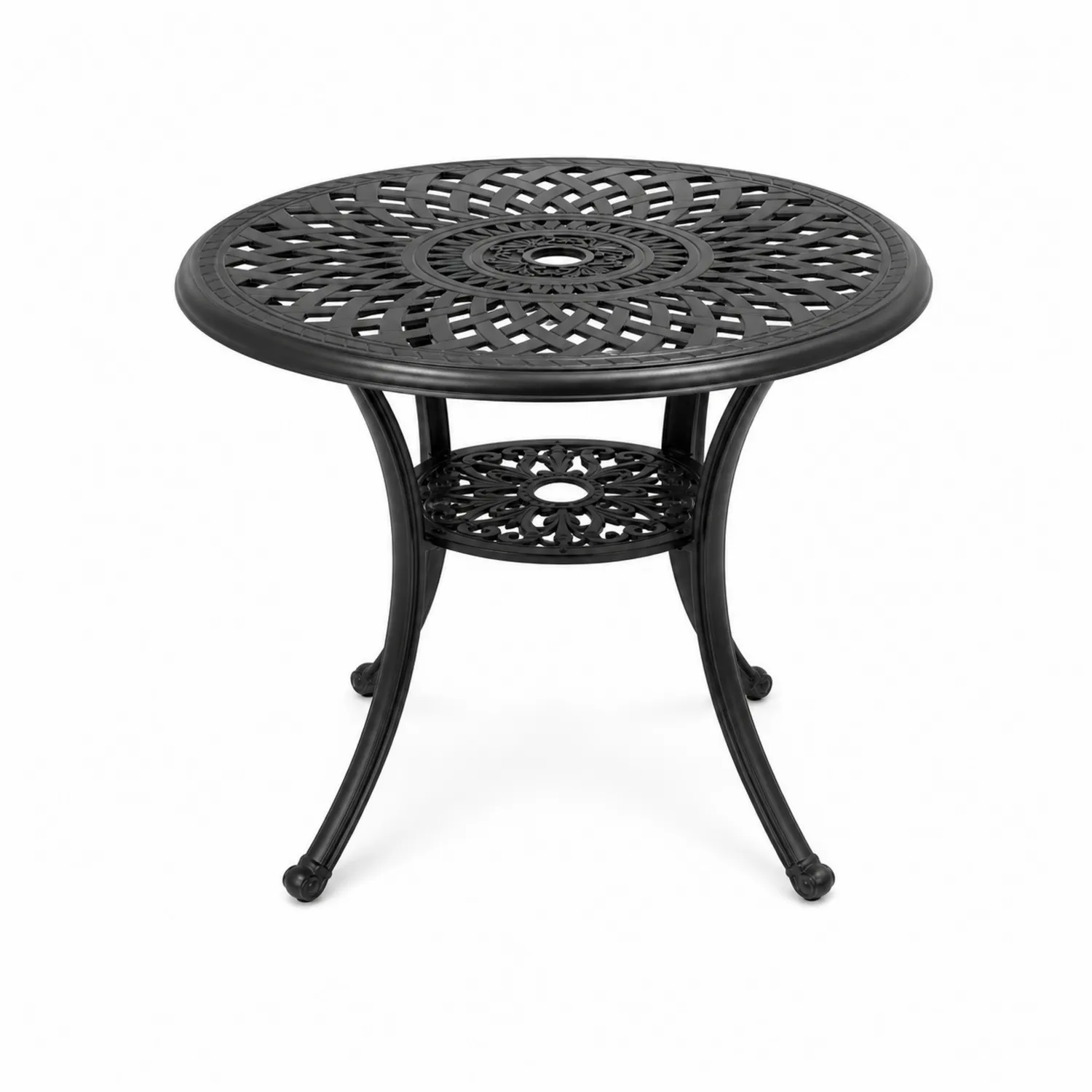 Runder Aluminium-Gartentisch Schwarz Ø 90 cm