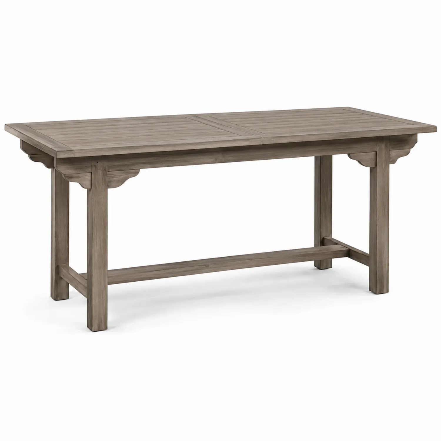 Gartentisch Rechteckig Akazienholz Grau 180x90x75 cm